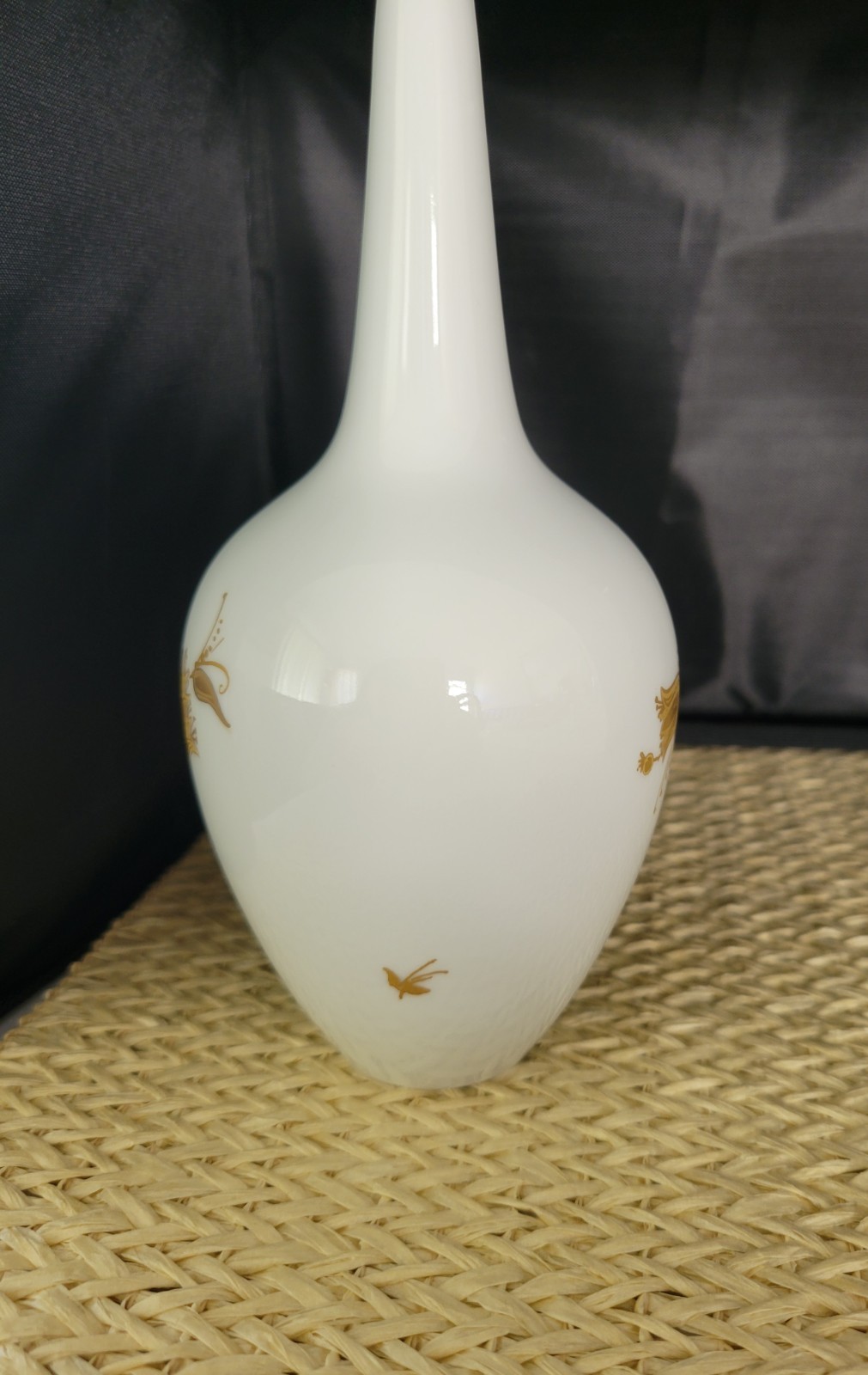 Excellent ~ Vintage 1950s MCM Gold White Rosenthal Vase Germany 1950s Porcelain