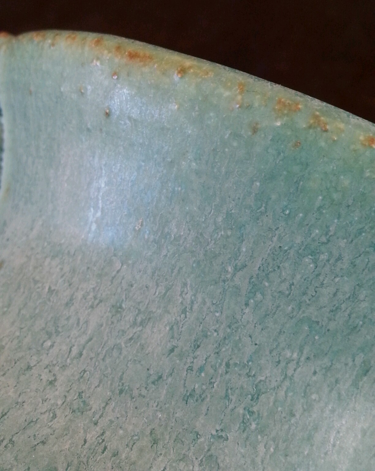 Vintage Haas art pottery turquoise stoneware vase 6.75 inches