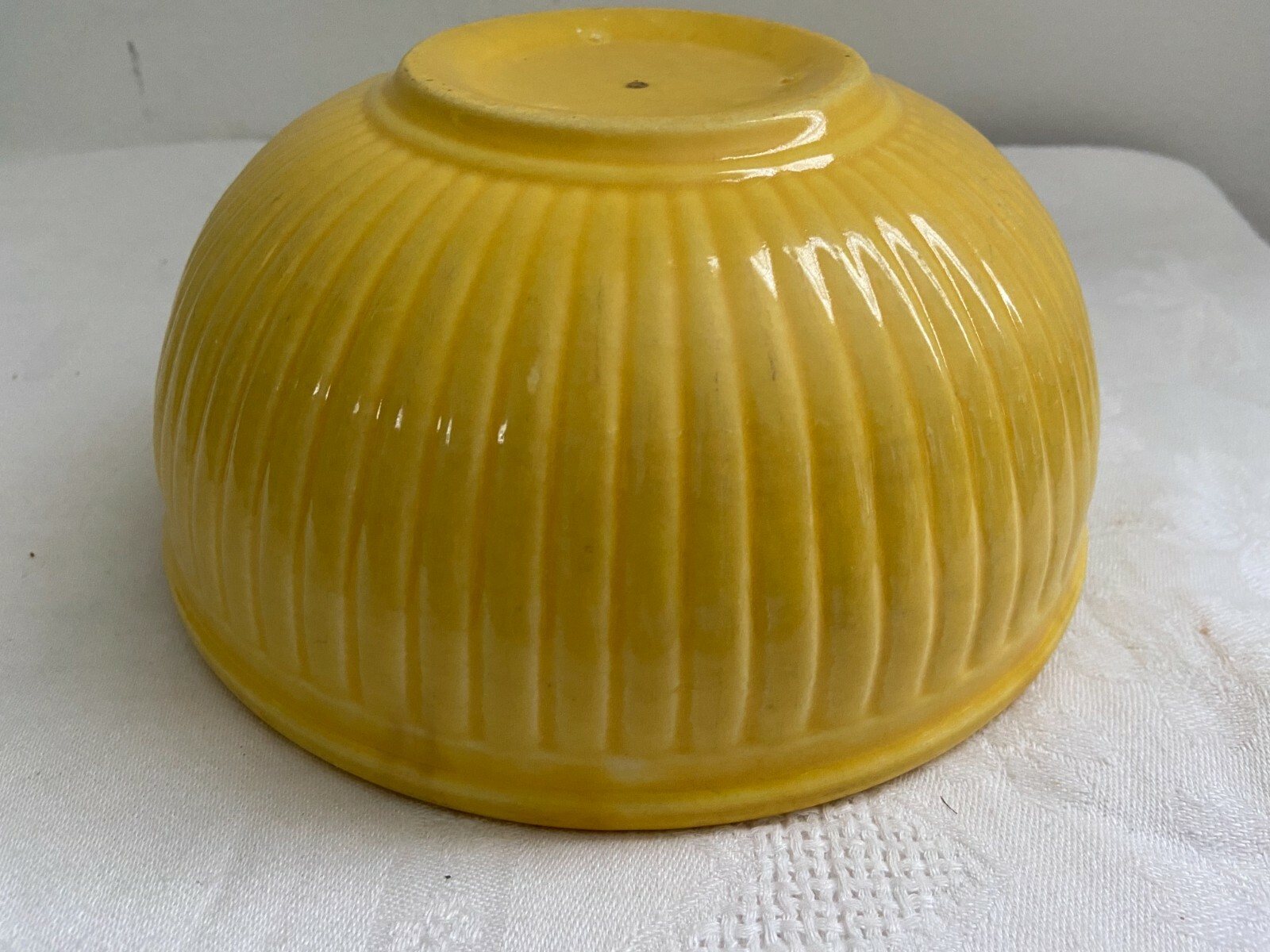Antique RED WING Yellow Ribbed Mixing Bowl 7 3/4″ Diameter 3 1/2″ Deep