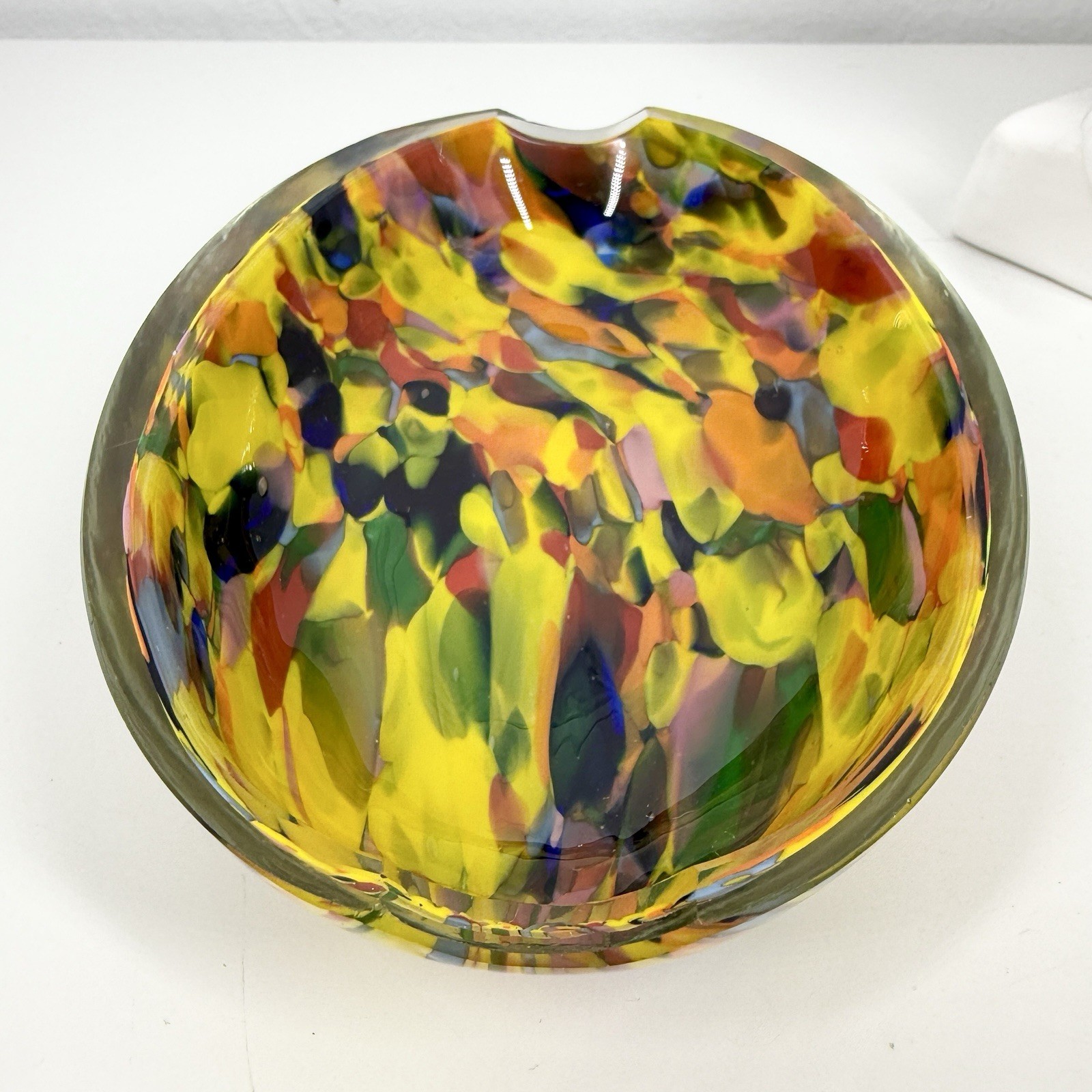 CZECH End-of-Day CIGAR ASHTRAY/Trinket DISH Glass UV REACTIVE 20s-30s Art Deco