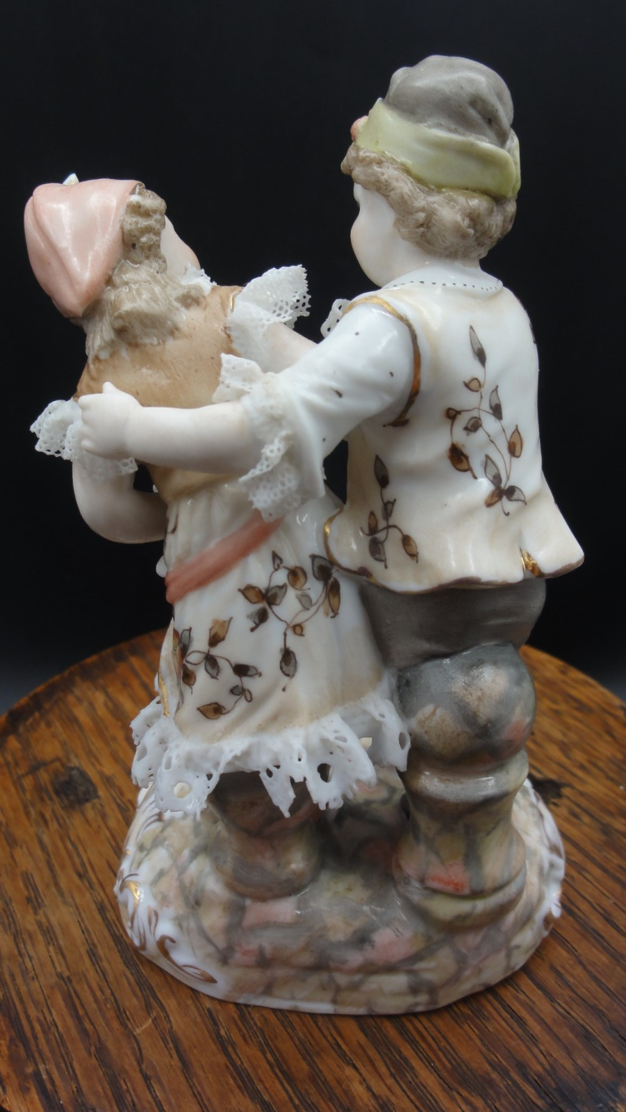 Meissen Figure Group Late 19thC Antique Hand Painted & Lace German Porcelain