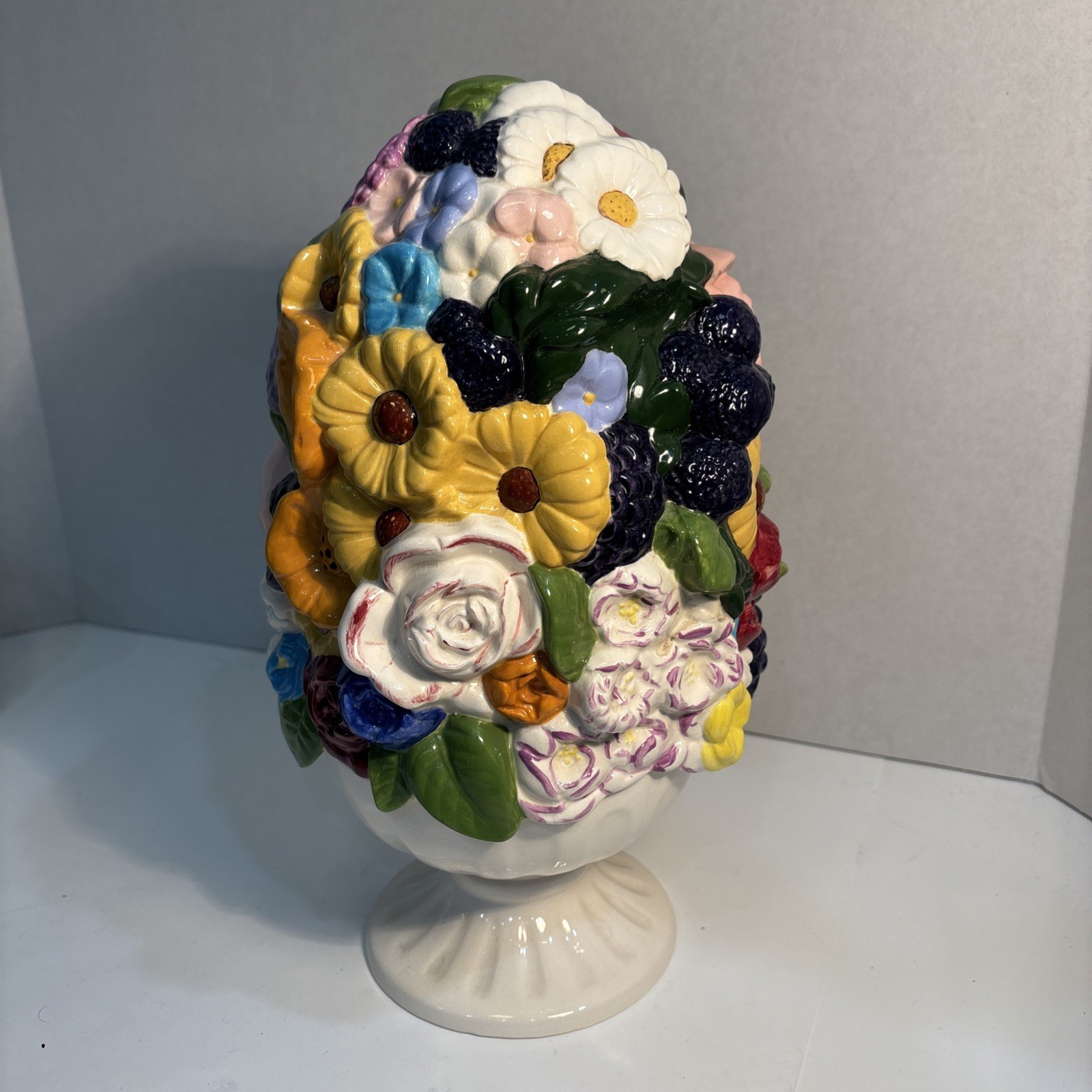 Holland Mold Vintage Ceramic Flower Vase 13” Signed By Artist and dated 1974