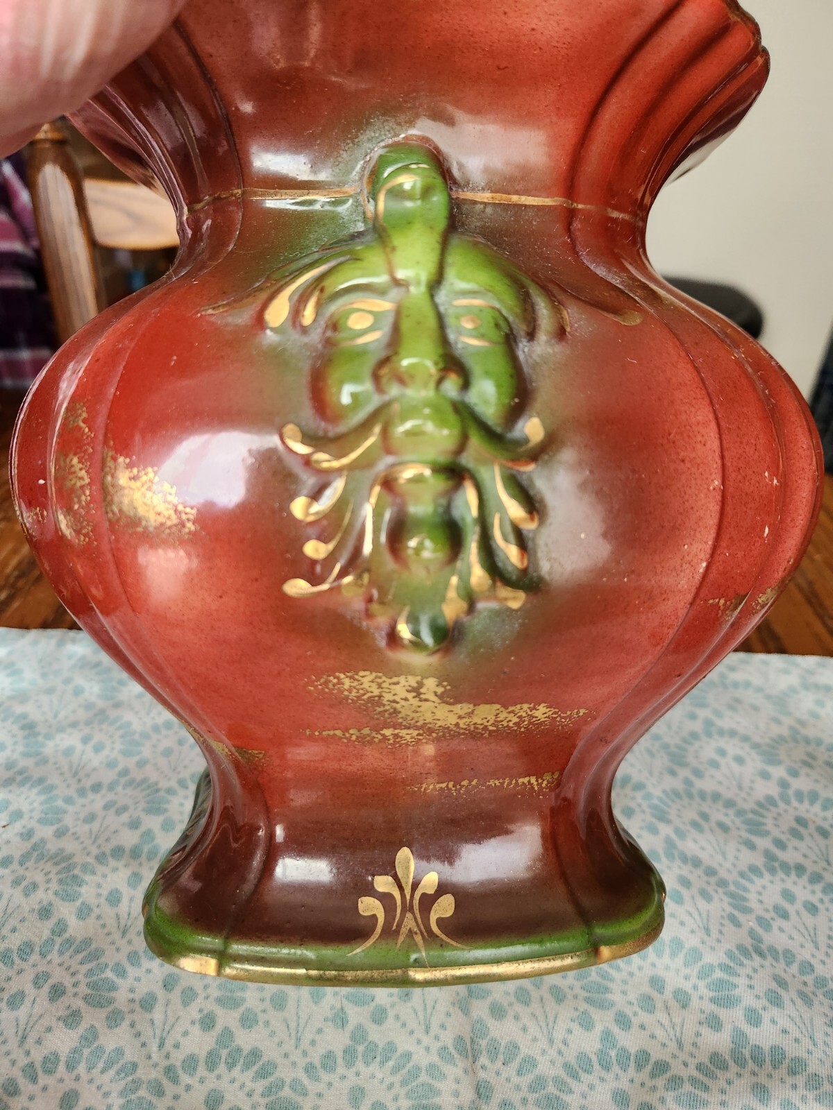 Antique Ceramic Pottery Haynes Baltimore Jardinière rust with Green Man – EUC