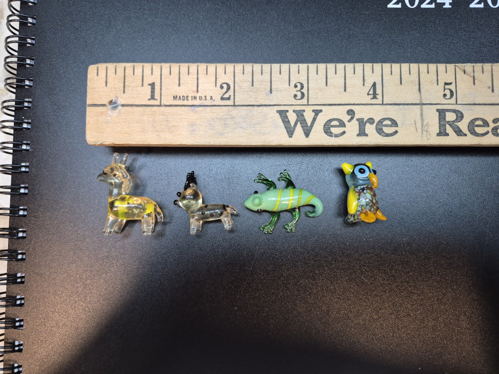 Miniature Hand Blown Glass Animals Lot Deer Horse Owl Lizard Mini Dollhouse