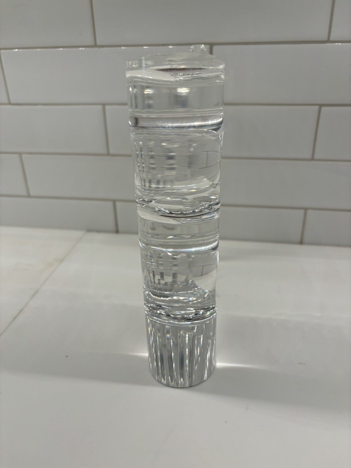 Solid glass crystal Contemporary Art Glass Object Mid Century Modern MCM
