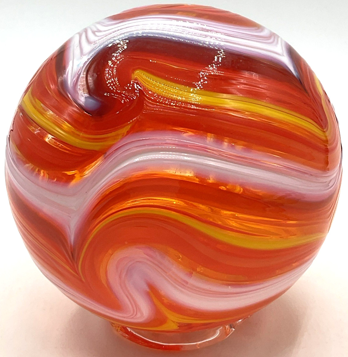 2018 Oregon Coast Taft Studio Art Glass Float Orb Ball Sphere Swirl 4 3/4-inch