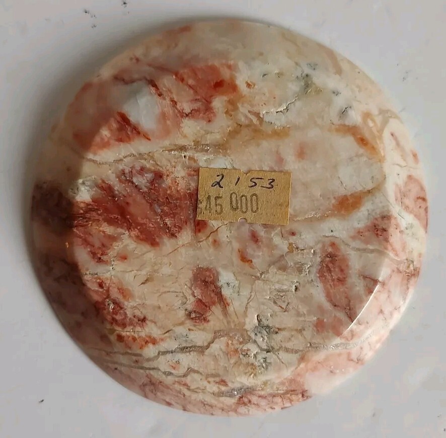 Pinkish 4″ Round Marble Trinket Tray Ashtray