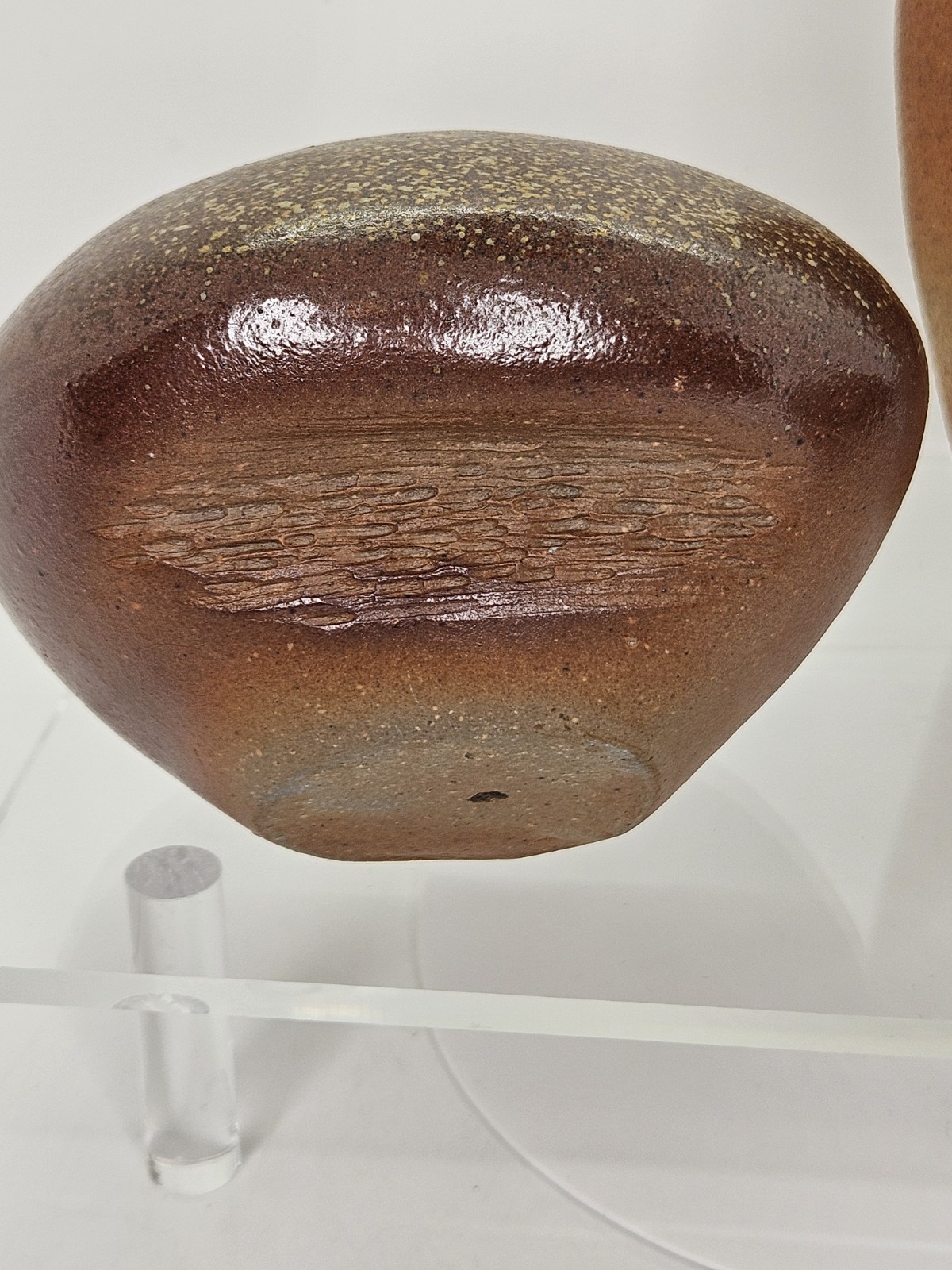 Tim Senn Tafts Mill Studio Art Pottery Vase & Stones Bloomington WI
