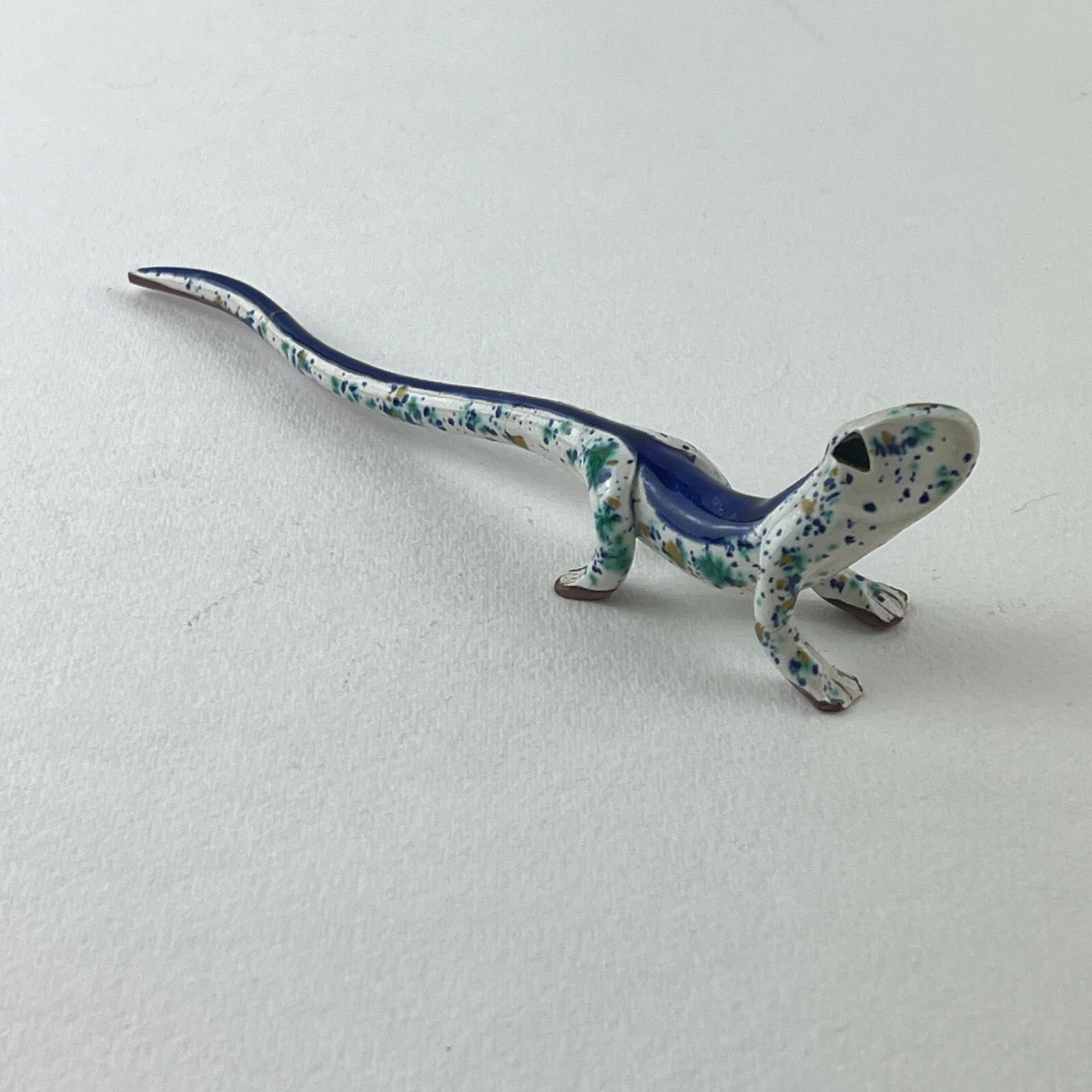 Studio Pottery Lizard Figurine Artisan Sculpture Glazed Earthenware Animal Decor