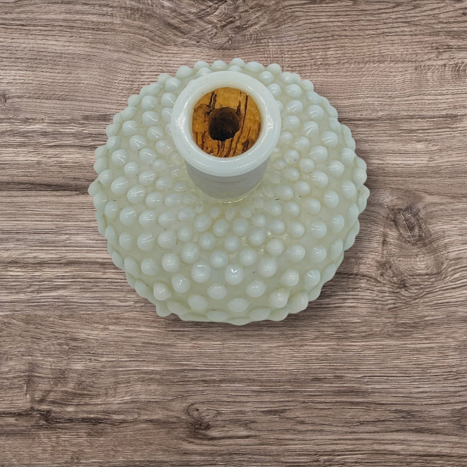 Vintage Fenton Opalescent Hobnail French bottle in Perfume Bottle & Topper 6″