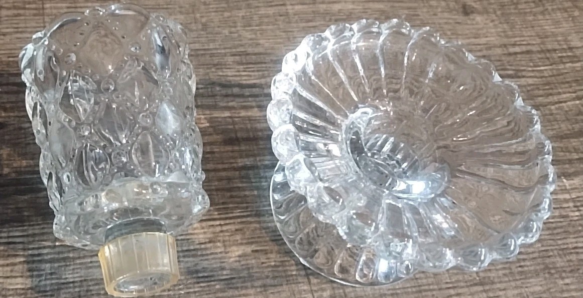 Fairy Angel Glass Clear Lamp Tealight Votive Candle Holder 2 Pc Chunky Crystal