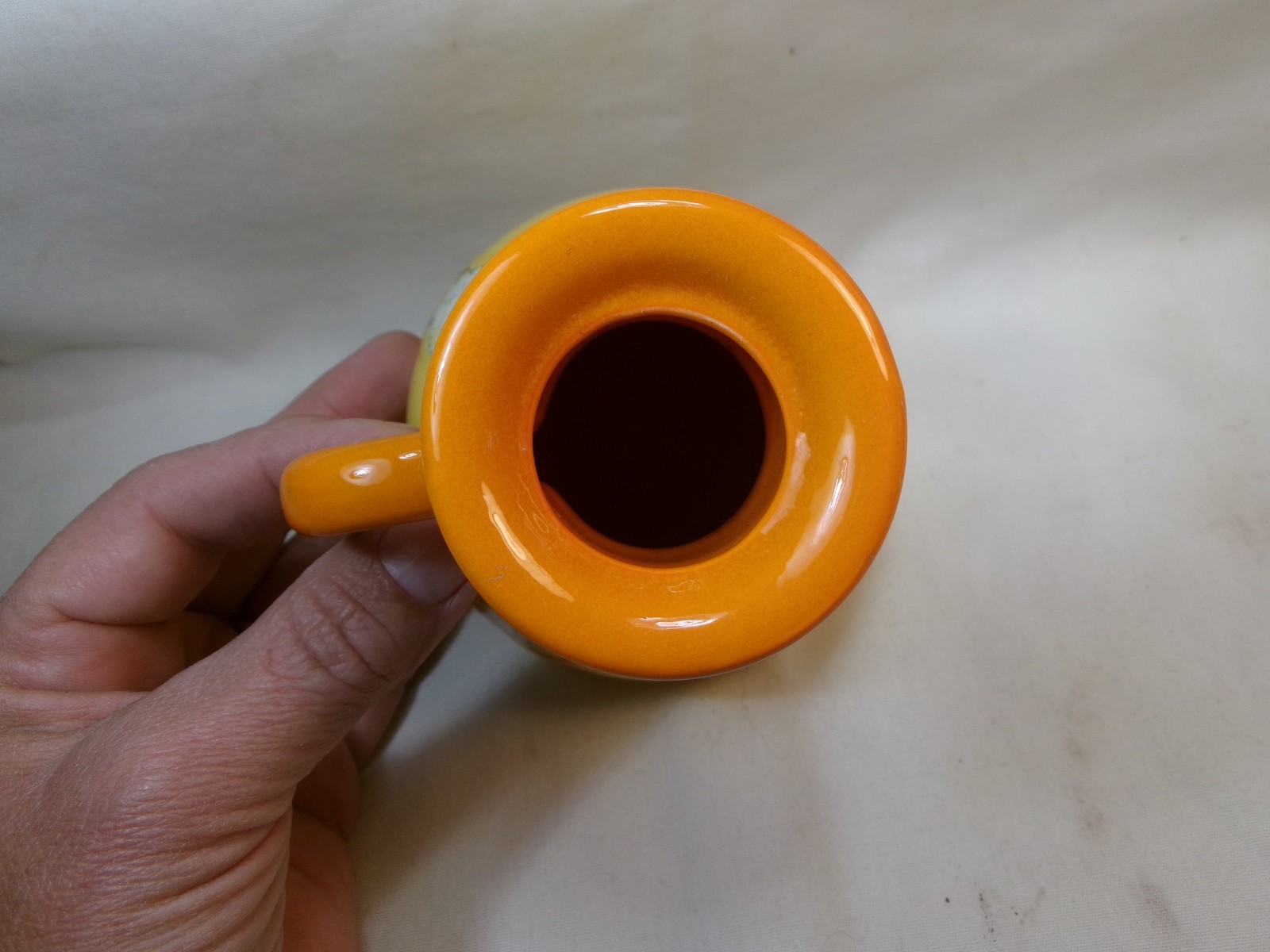 Vintage Relpo Ceramic Pottery Bud Vase in Vibrant Orange and Yellow