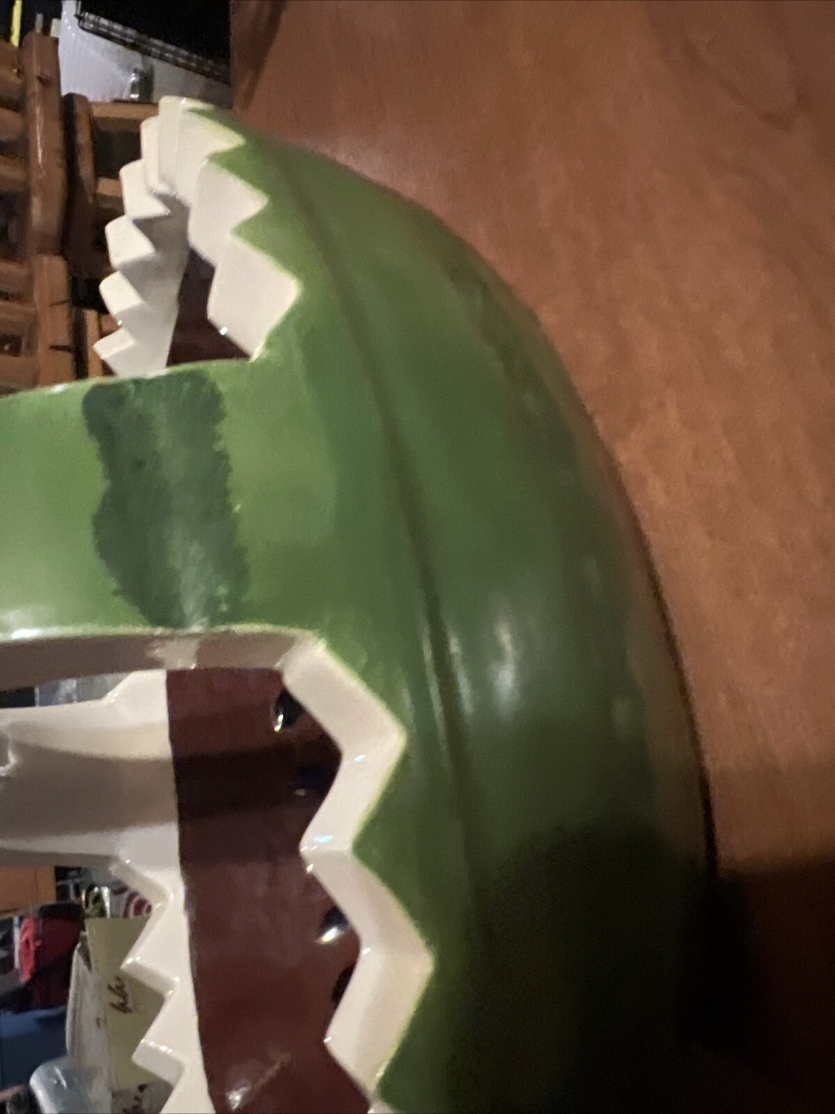 ceramic watermelon basket 11 3/8 Inches Long And 7 1/2 Inches Wide