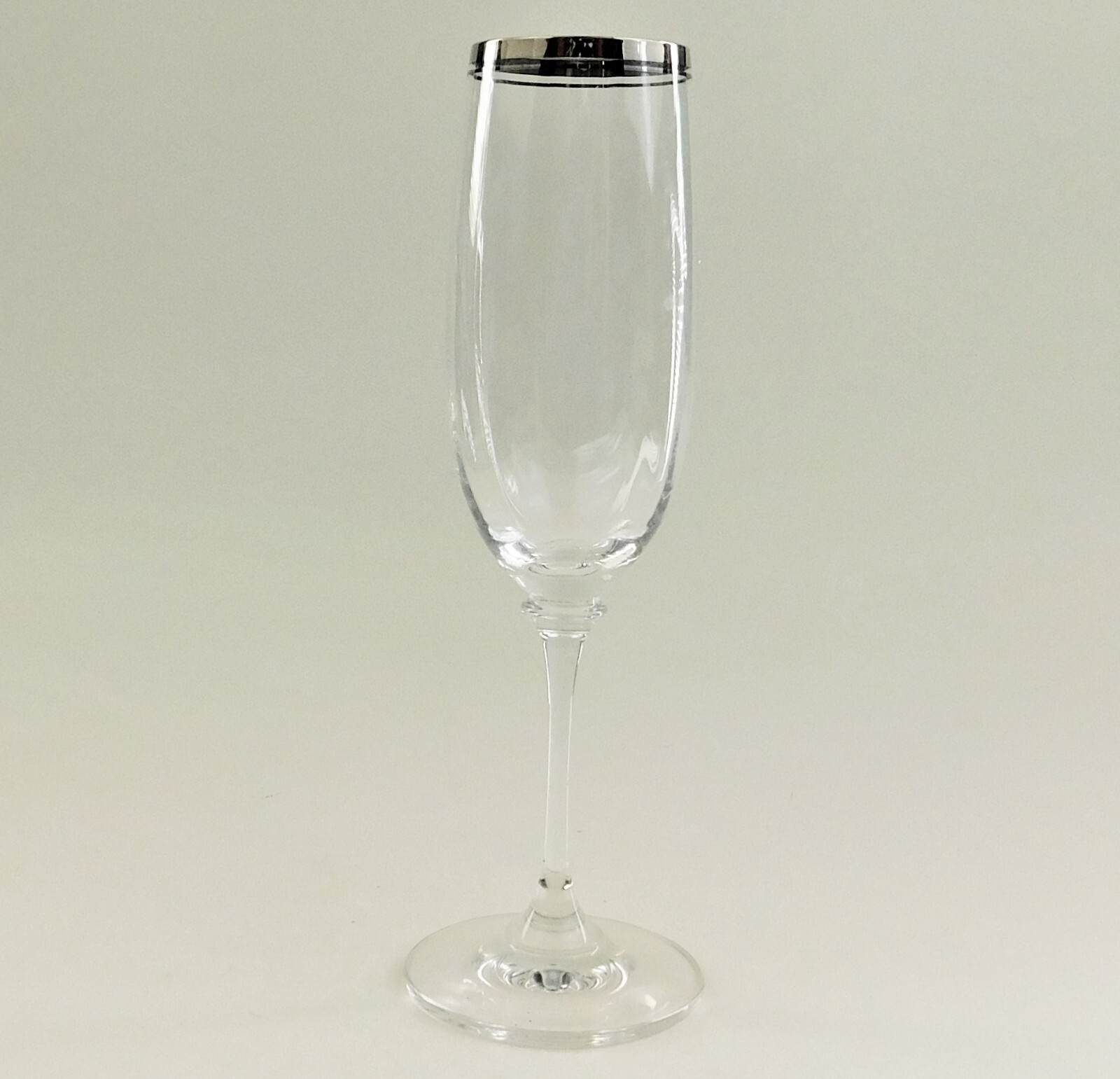 Mikasa Stephanie Platinum Champagne Flute 8.5″ Clear Glass Vintage