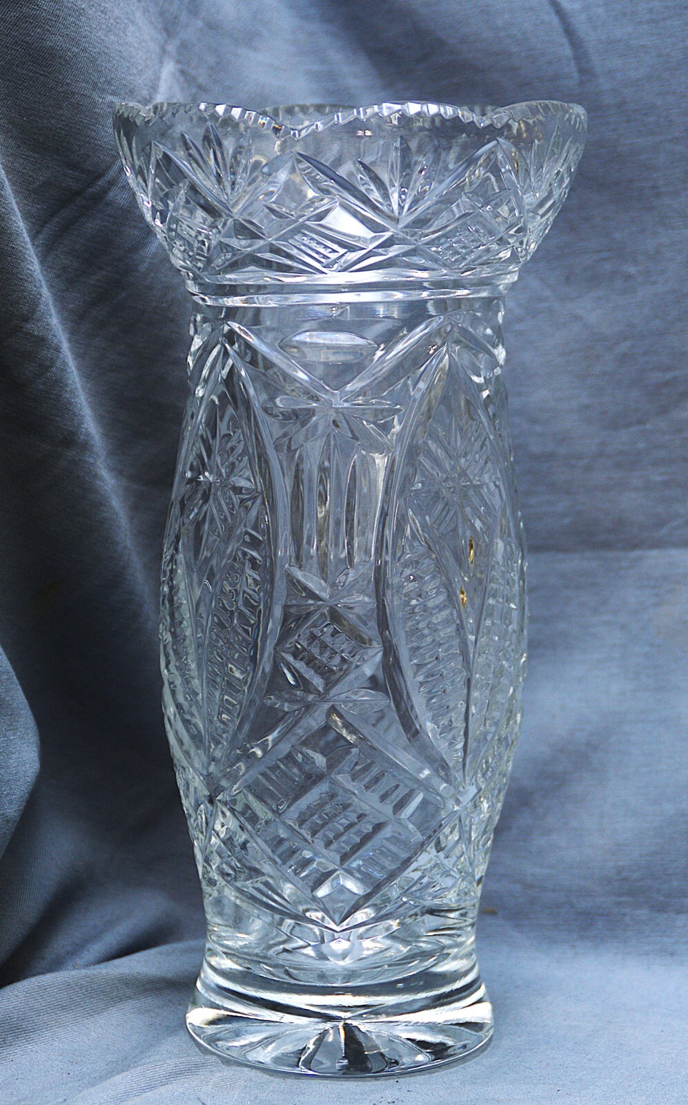 Pressed Lead Crystal Vase, 26 Cm
