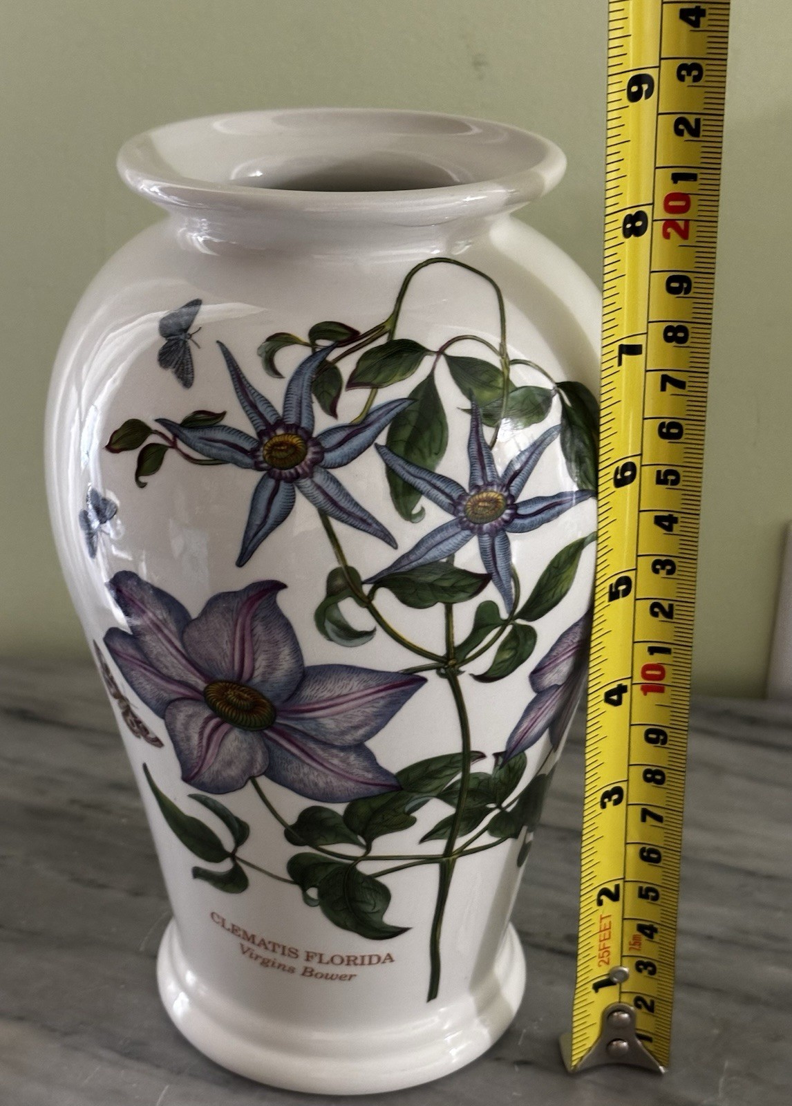 Portmeirion Botanic Garden 8 3/8″ Clematis Florida Flower Vase