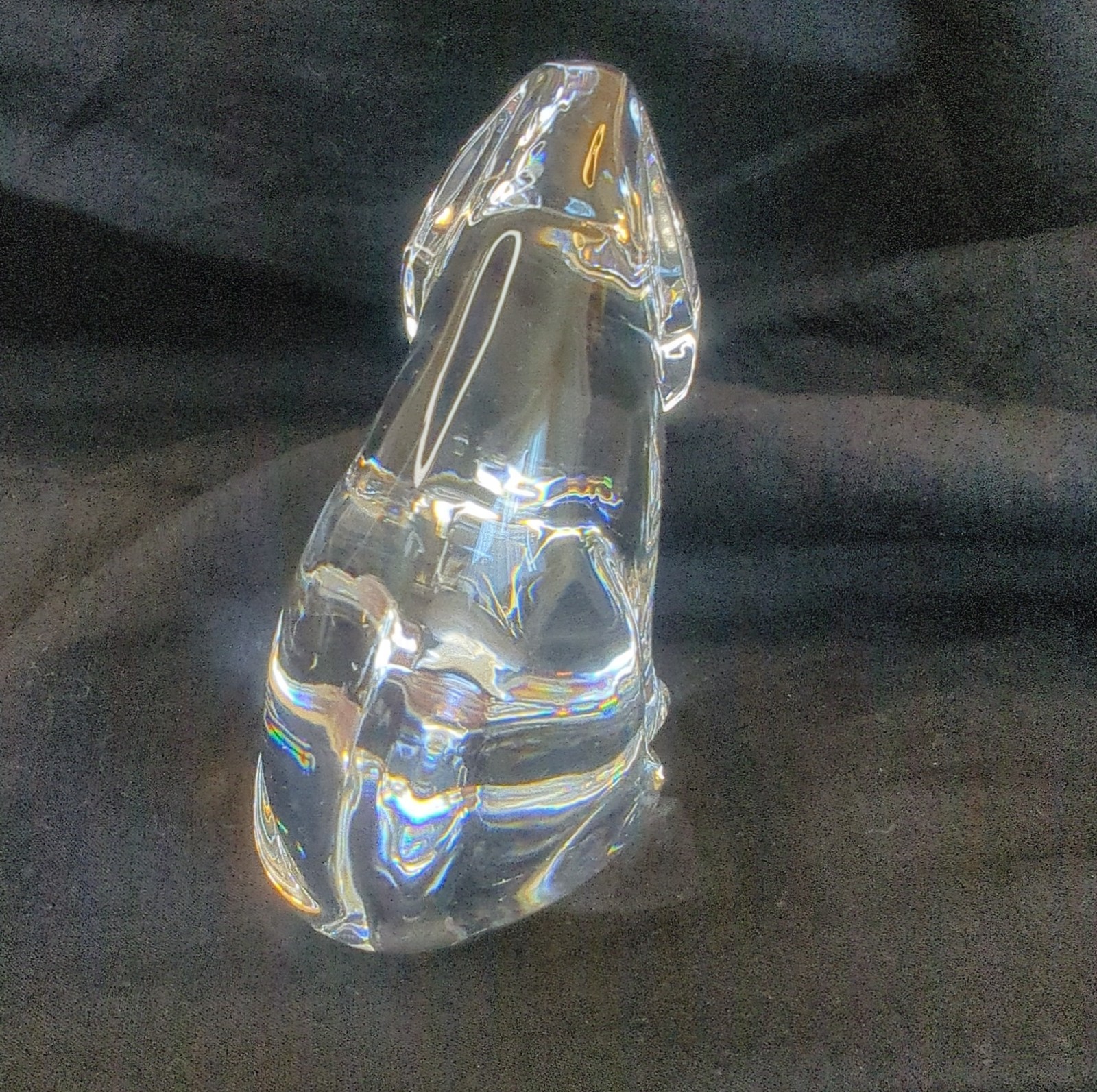 Vintage Atlantis Portugal Full Lead Crystal Bassett Hound Figurine Paperweight