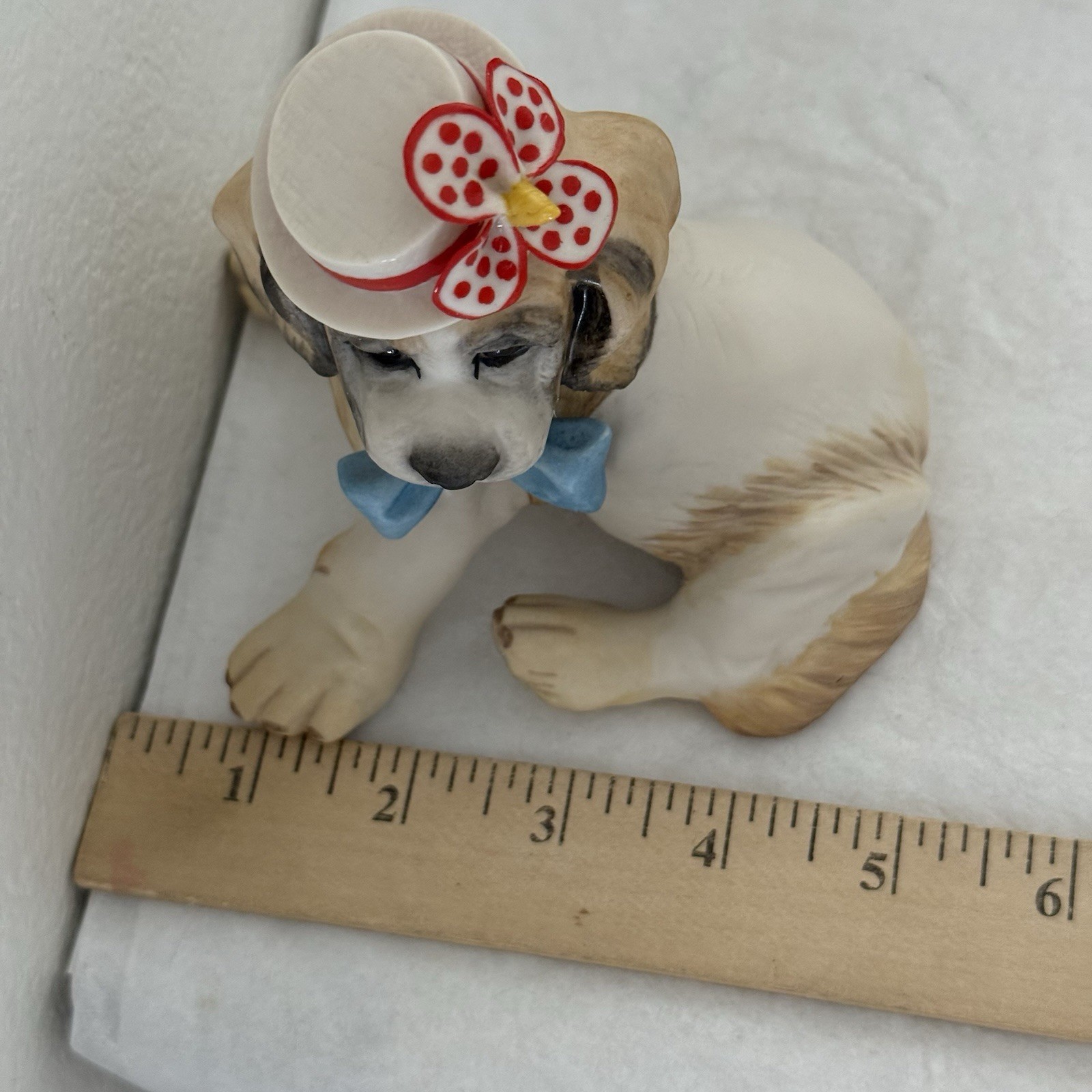 Vintage 80s Cybis Big Top The Circus Dog Porcelain Figurine Retired Puppy 5”