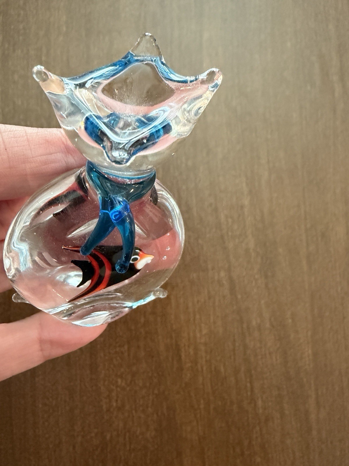 Art Glass Fish Paperweight Clear Drawstring Bag Fair Prize Decor