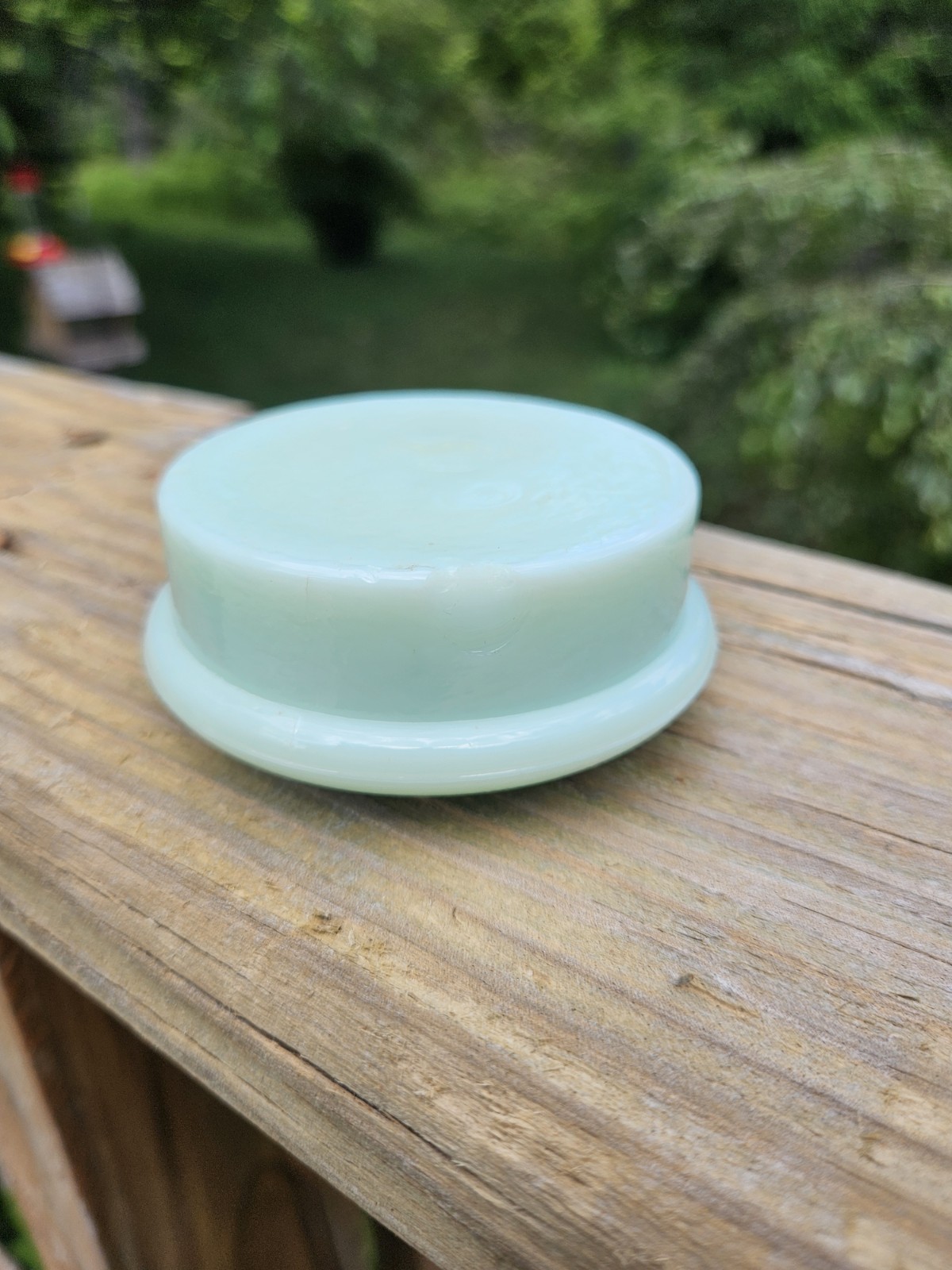 Fenton Jadeite Flower Frog Glass