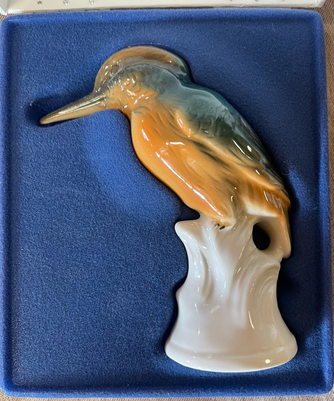 Kingfisher Wagner & Apel 2626, Germany Porcelain Bird Figurine, New In Box