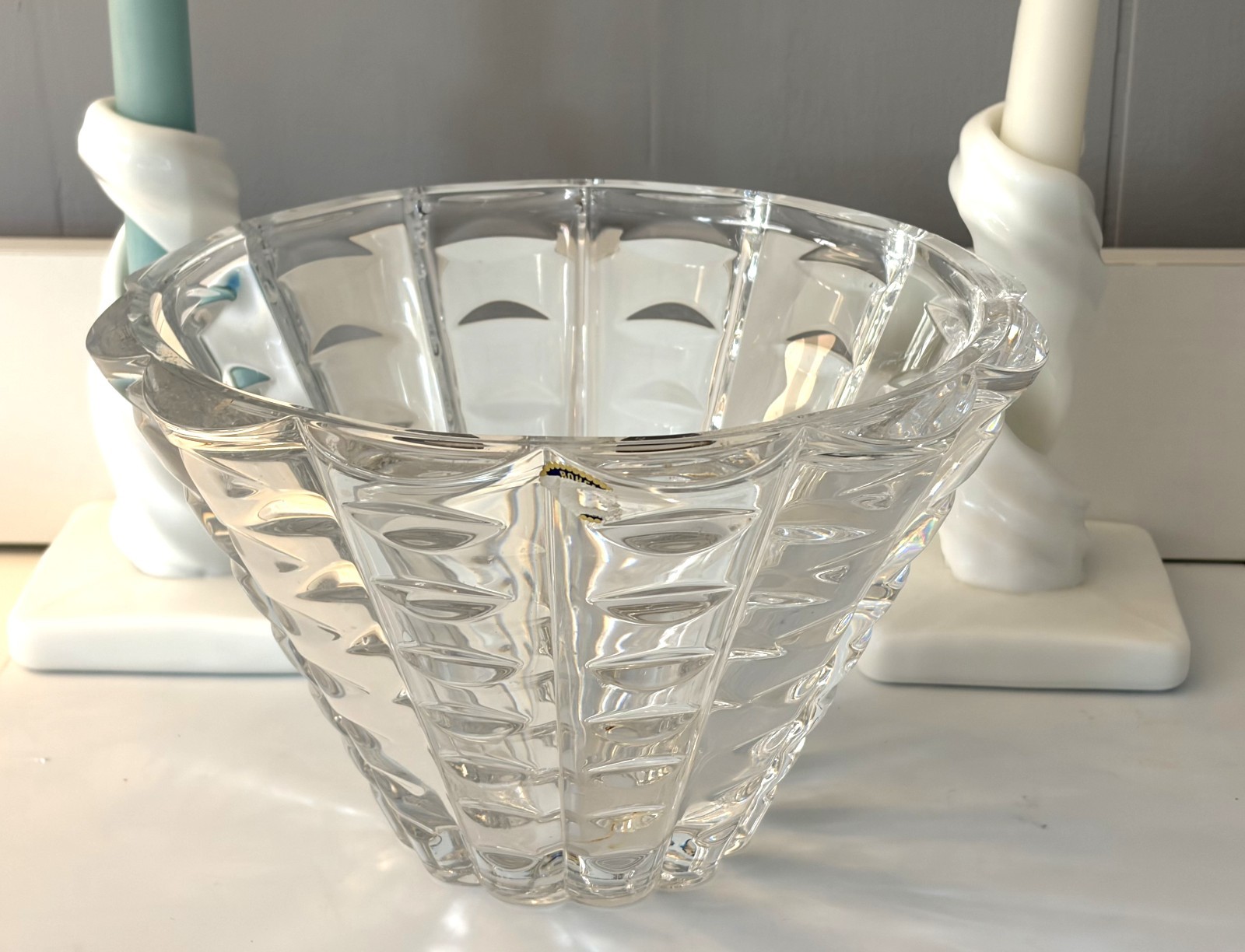 Mikasa Celebrations 24% Lead Crystal Facets 9″ x 6″ Heavy Bowl-Stunning