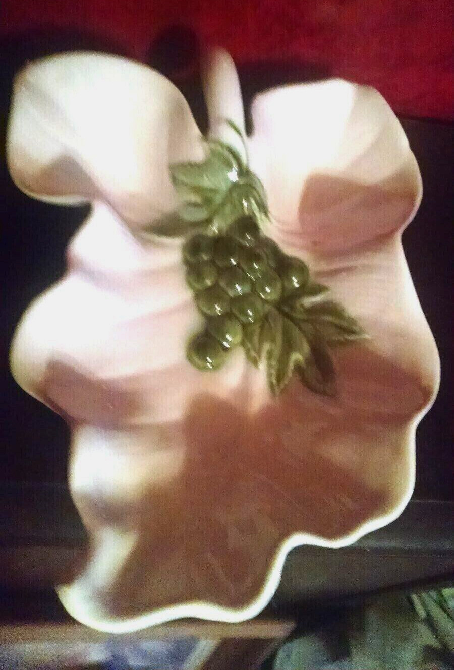 VTG Decorative Platter Hull USA Leaf Tuscany Tokay Centerpiece Consol Server 50s