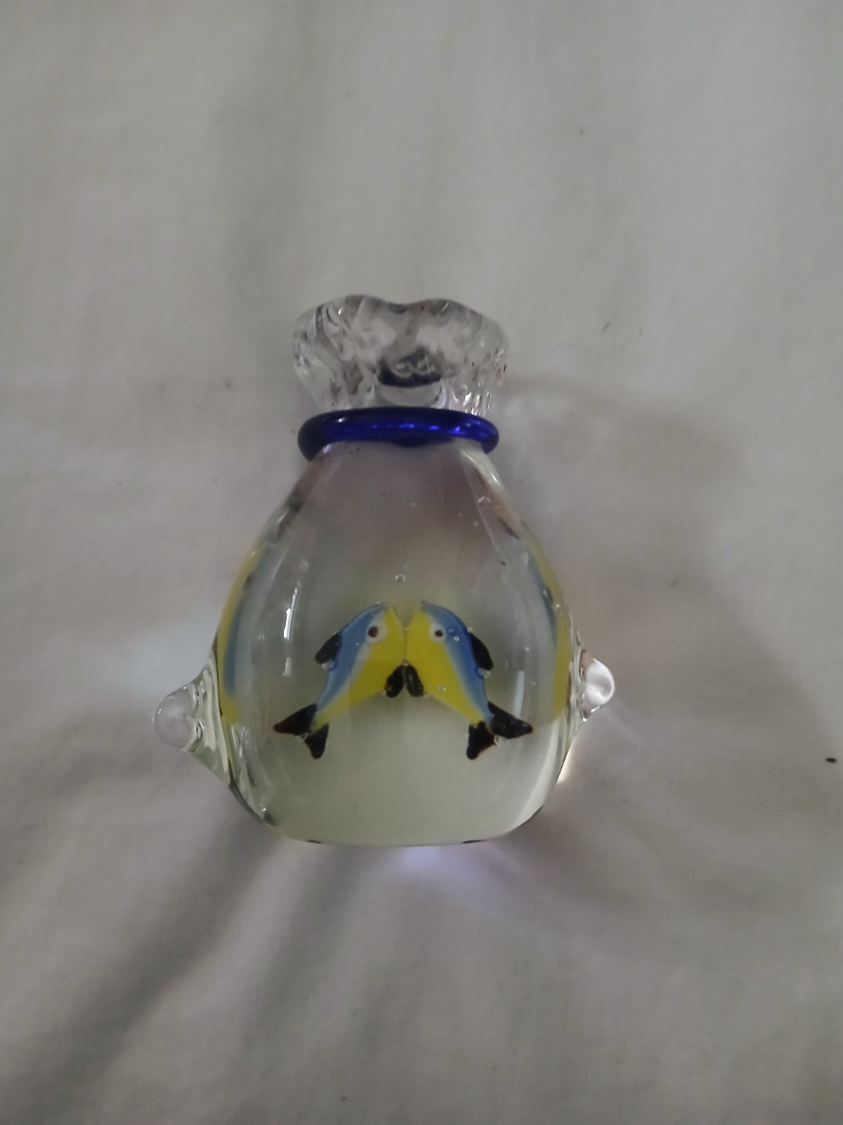 vintage murano art glass paperweight 4inches tall.