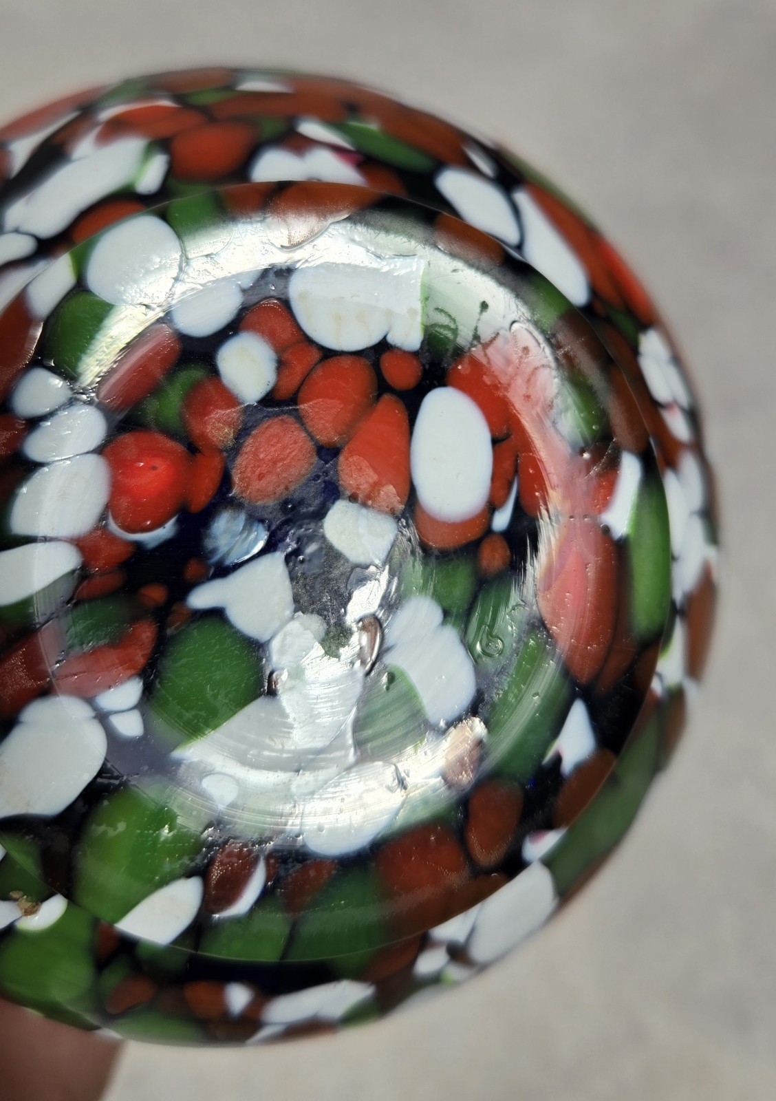 Vintage Czechoslovakia Splatter Art Glass Vase Signed Cobalt Blue Lot Of 2