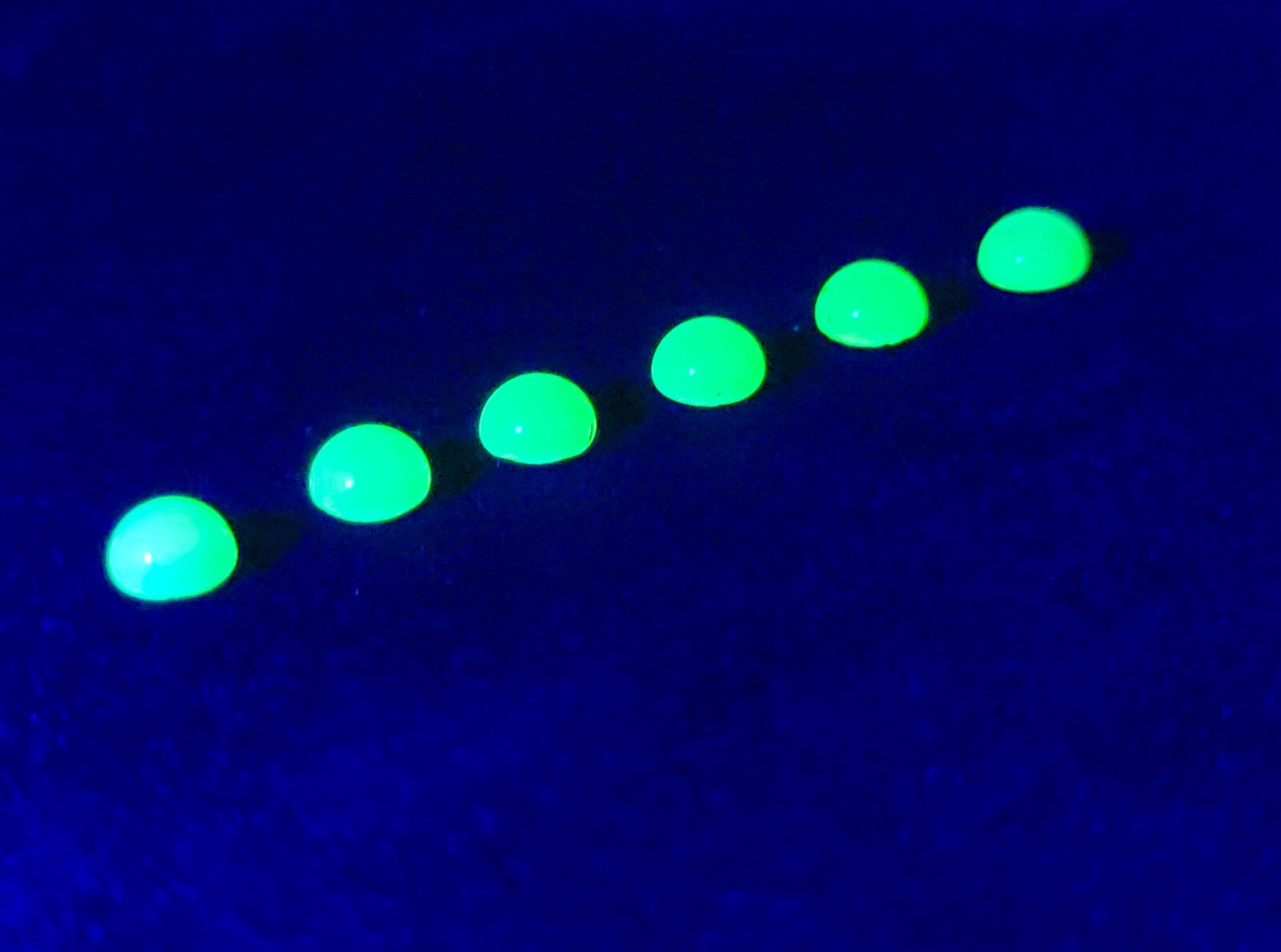 6pcs 5mm Uranium Glass Cabochon Round Yellow Opal Gold Foiled Czech Half Dome