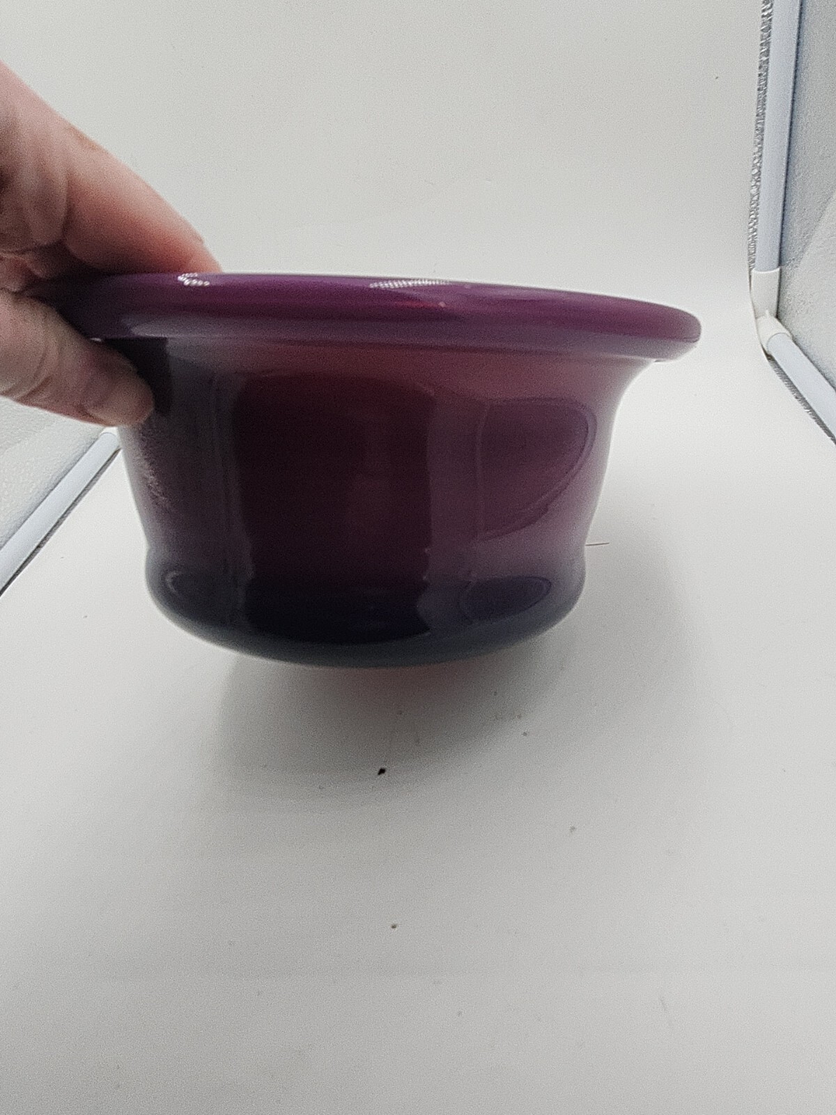 Unique Multi Color CHET COLE Hand Blown Glass Bowl Milky Pink & Purple