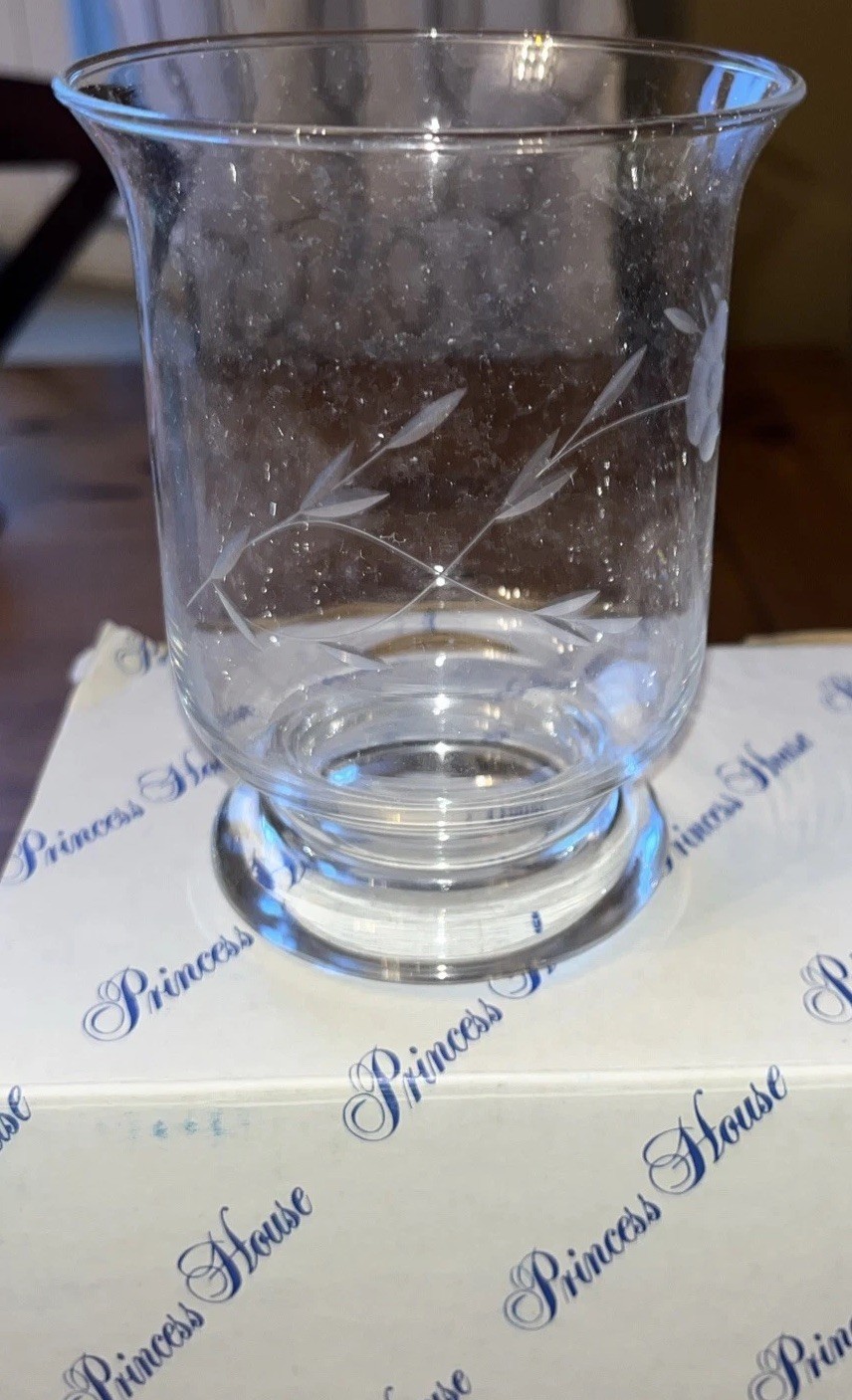 New Princess House 690 Crystal Heritage Votive Cup Candle Holder 4.5″ Tall