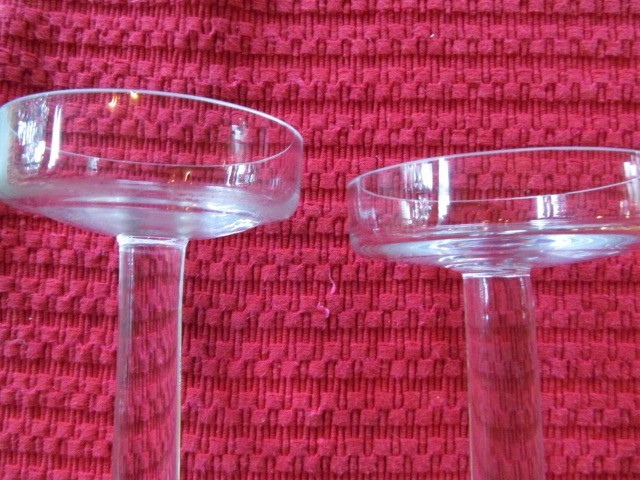 2 Vintage Crystal Handcrafted Pillar Candle Holders 7.5″ & 5.5″-Romania