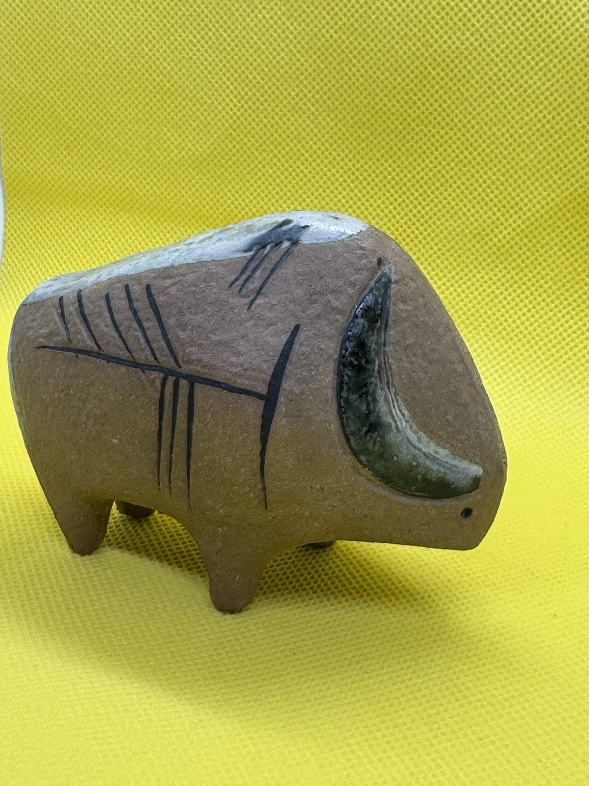 Lisa Larson Bison Sculpture Lilla Small Zoo series Gustavsberg Stoneware Art