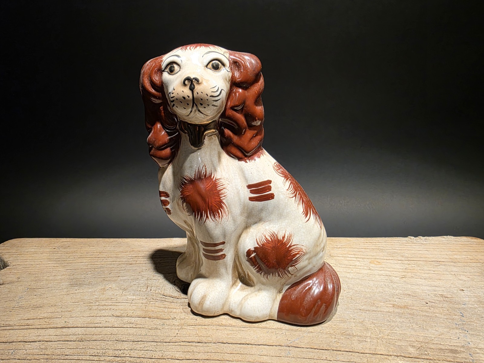 8″ Antique Vintage Style Red Staffordshire Spaniel Dog Figurine