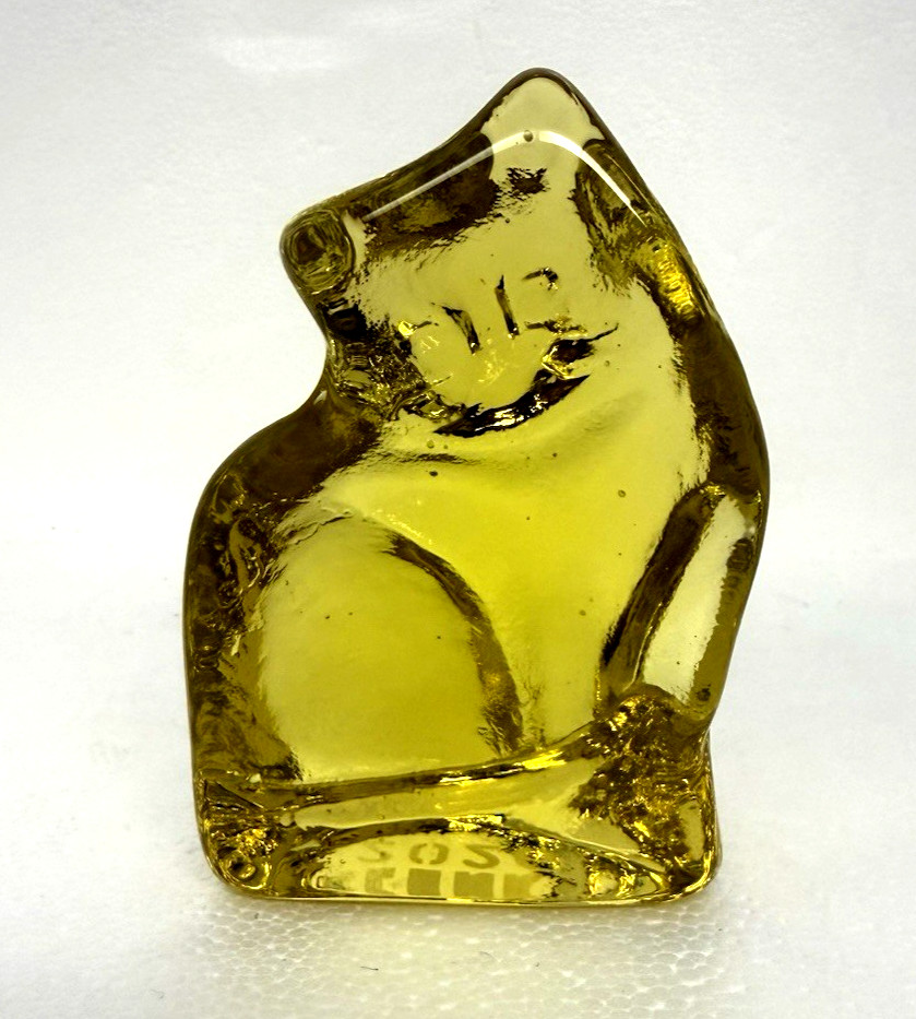 Blenko Glass Cat Figurine – Citrine