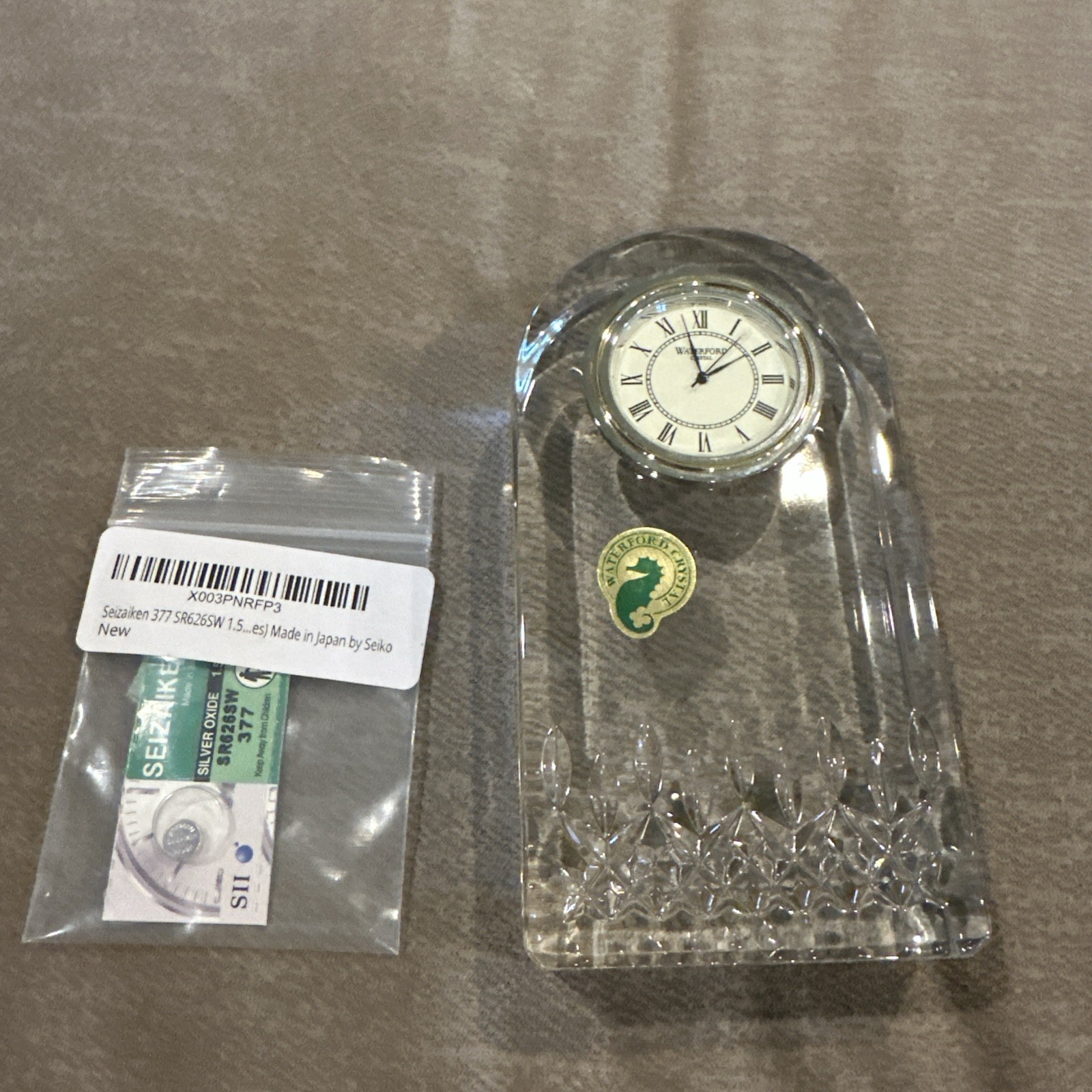 Beautiful WATERFORD Lismore Essence 5in Lead Crystal Desk Shelf Clock Excellent
