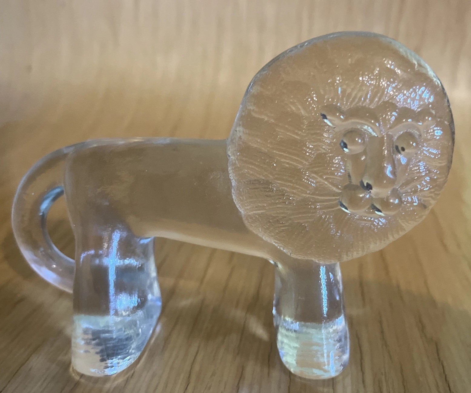 Vintage Swedish Kosta Boda Zoo Series 1970s Art Glass Lion by Erik Hoglund