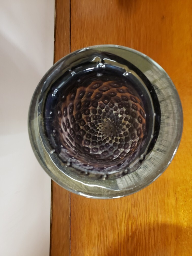 Contemporary Art Glass Sommerso Bullicante Silver Flecked Vase, Illegibly Signed