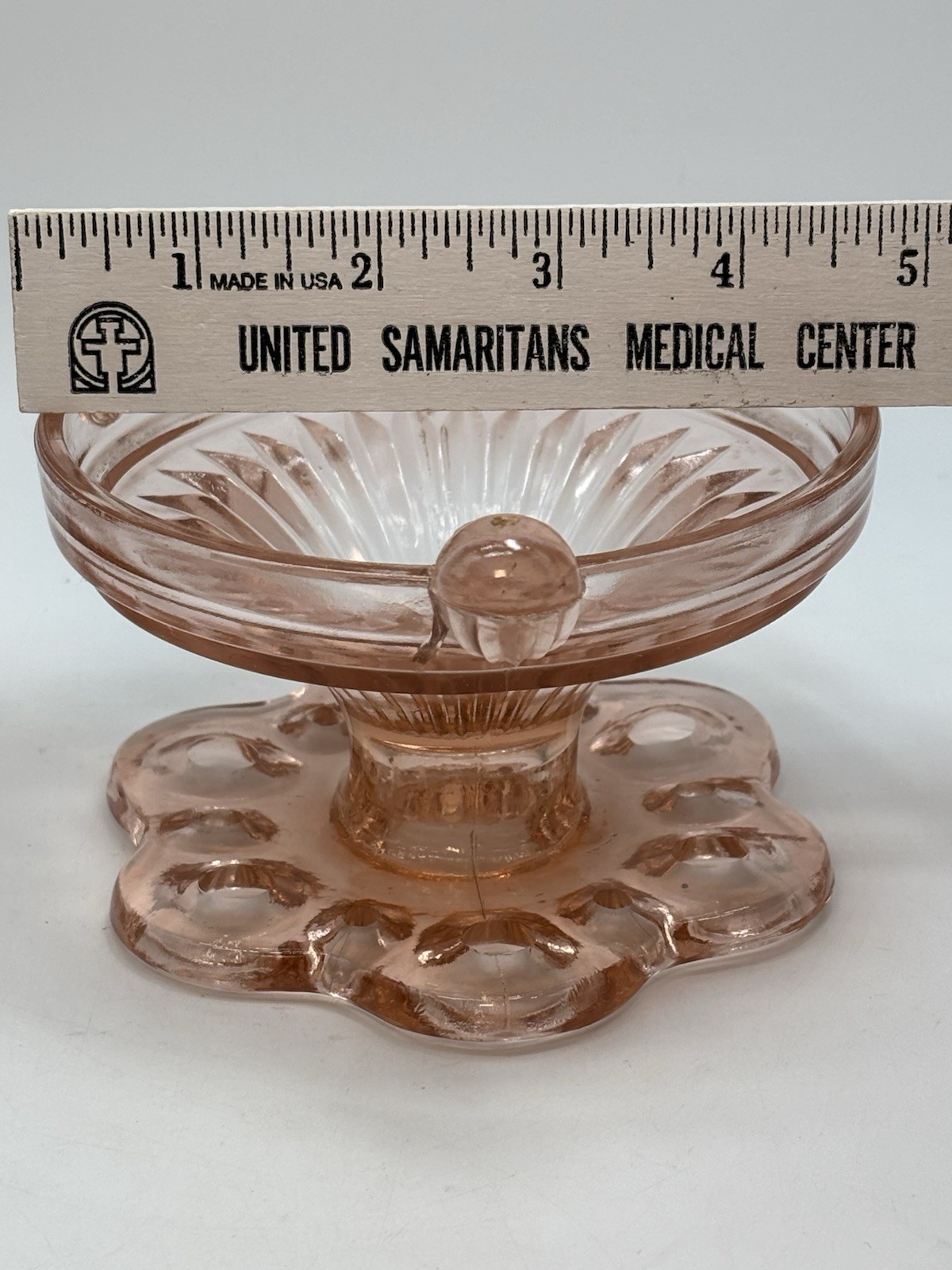 Vtg Anchor Hocking Pink Depression Glass Candlestick Old Colony/ Lace Edge ‘30’s