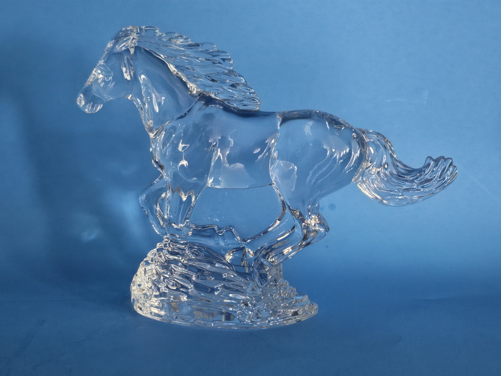 Vintage Waterford Crystal Running Horse Sculpture 6.5”T x 8”W Figurine Signed