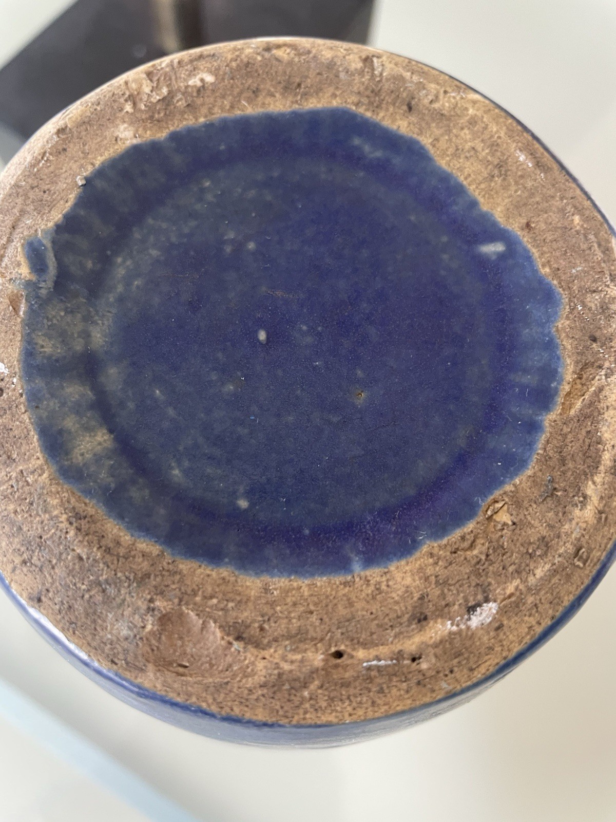 Antique Arts & Crafts Brush McCoy Art Vellum Matte Blue Pottery Vase