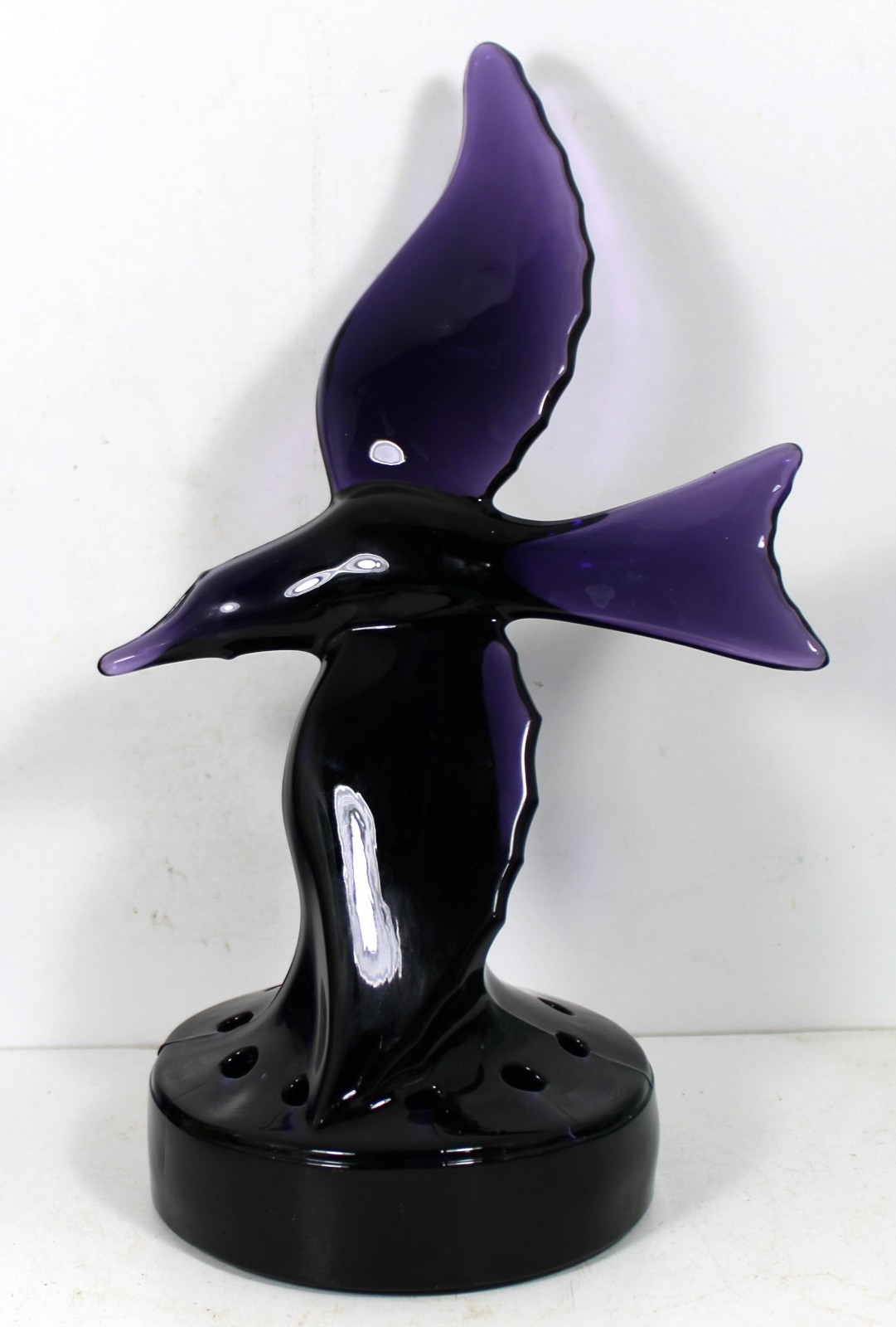 Vtg 1940s PURPLE Seagull Flower Frog #1138 Cambridge Glass Figural Bird 9.75 “
