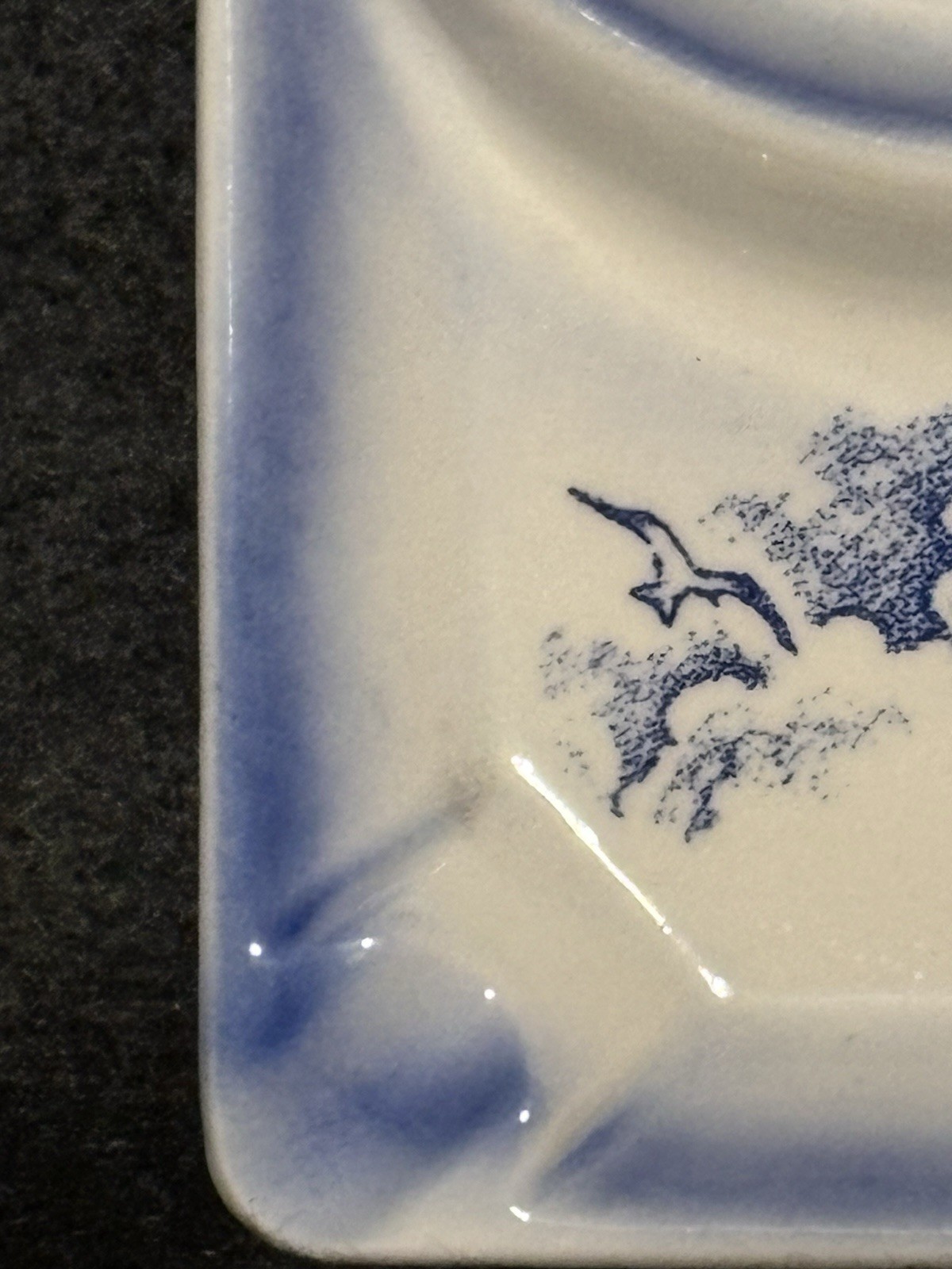 Vintage Nautical Ashtray with Arrow Label Jersey City NJ Japan Ceramic Pottery