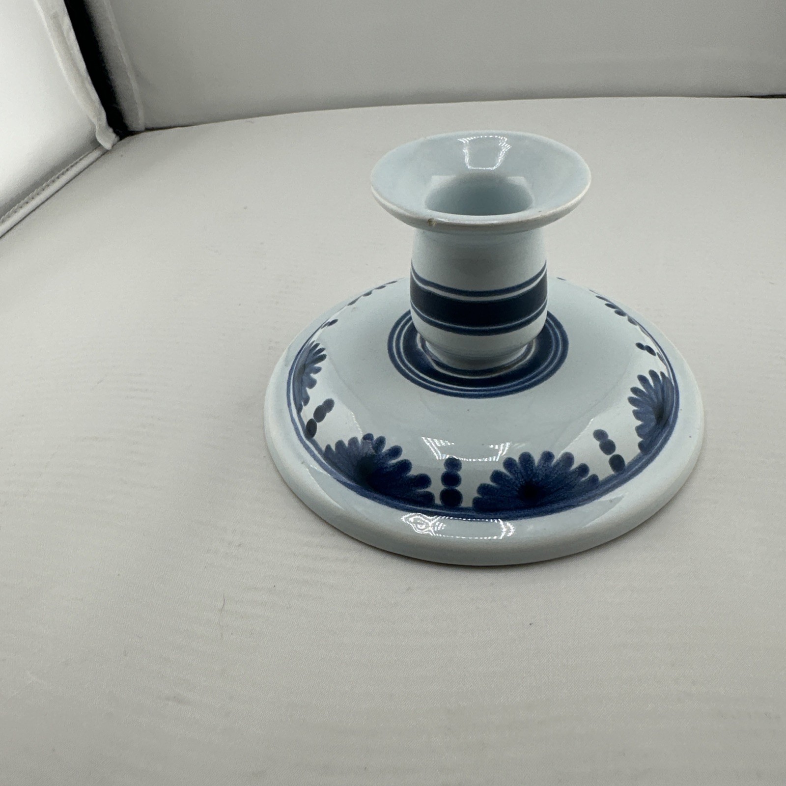 Henriot Quimper France Candle Holder 3 Inches Tall 4 1/2 Inch Base *condition**