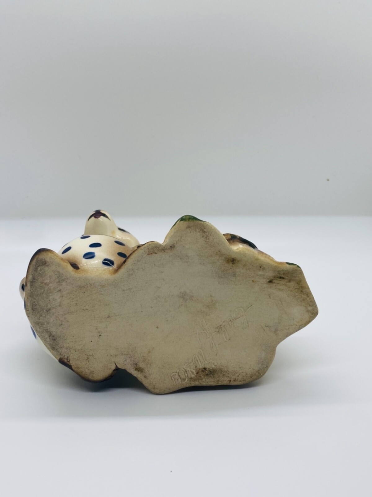 American Bisque Teddy Bear Planter, Hand Painted Vintage