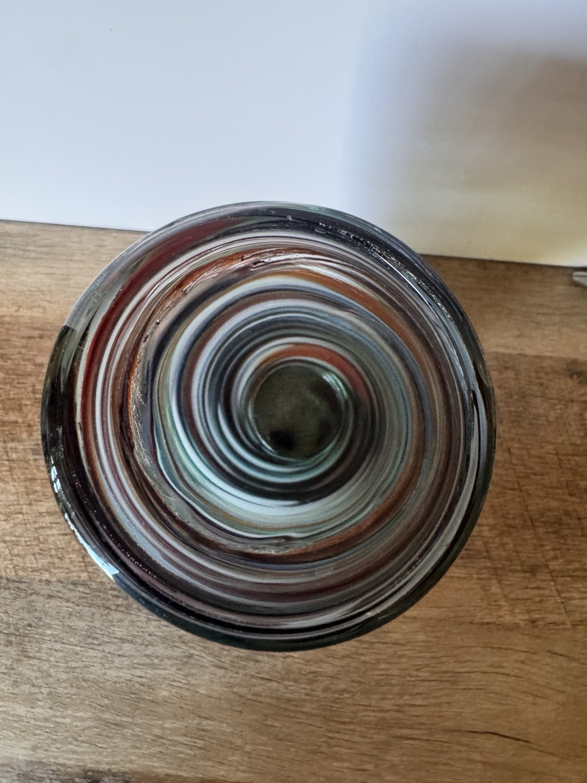 70’s Murano Style Hand Blown Vase Multicolor Swirls Decorative Art Glass Pretty!