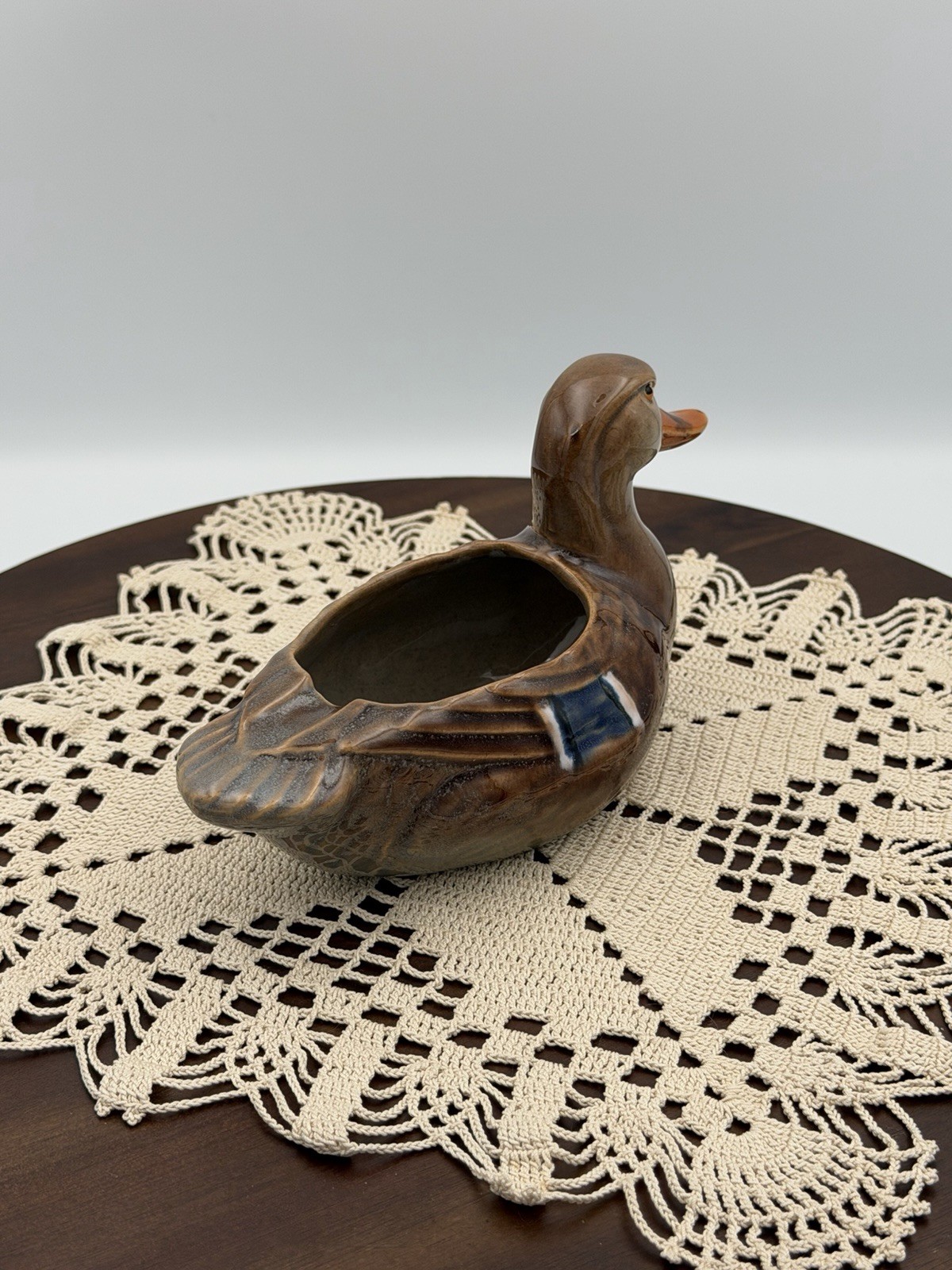 VINTAGE ROSEMEADE DAKOTA POTTERY HEN MALLARD ASHTRAY