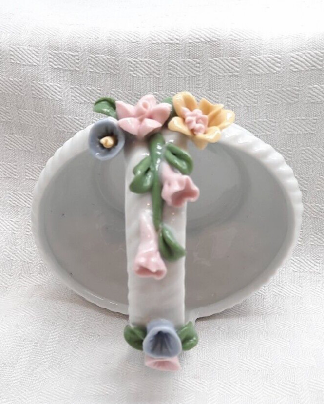 Three Vtg. Small Porcelain Baskets /Trinket Box -Japan – Signed Pastel Floral