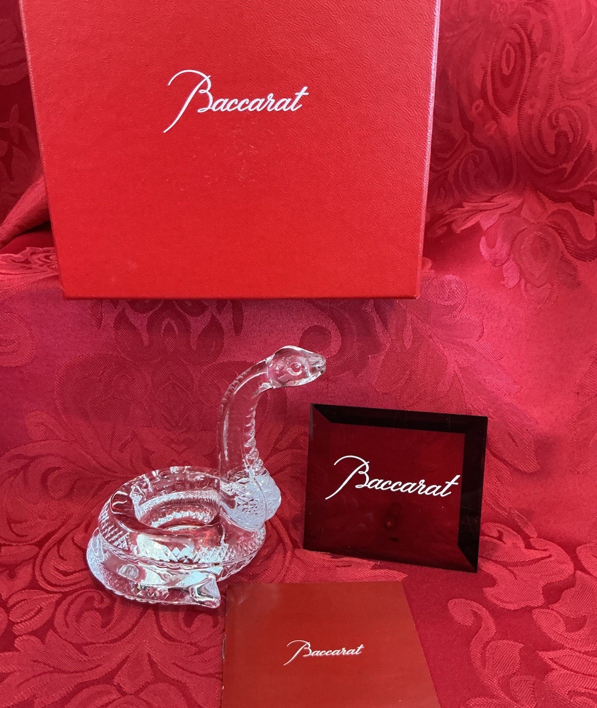 NIB NEW FLAWLESS Exquisite BACCARAT France Glass 2025 SNAKE COBRA Crystal Figure